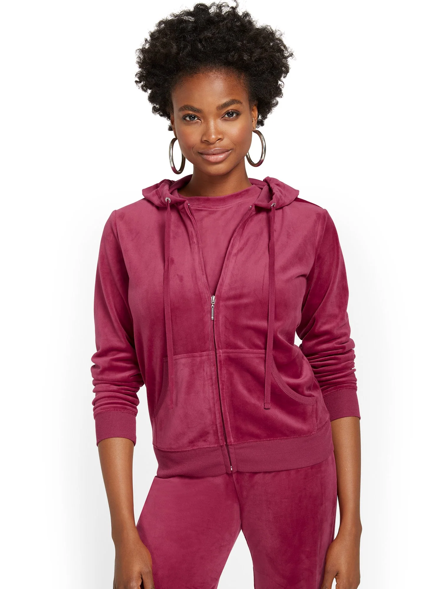 Velour Hooded Zip-Front Jacket - Dreamy Velour Collection - Image 22