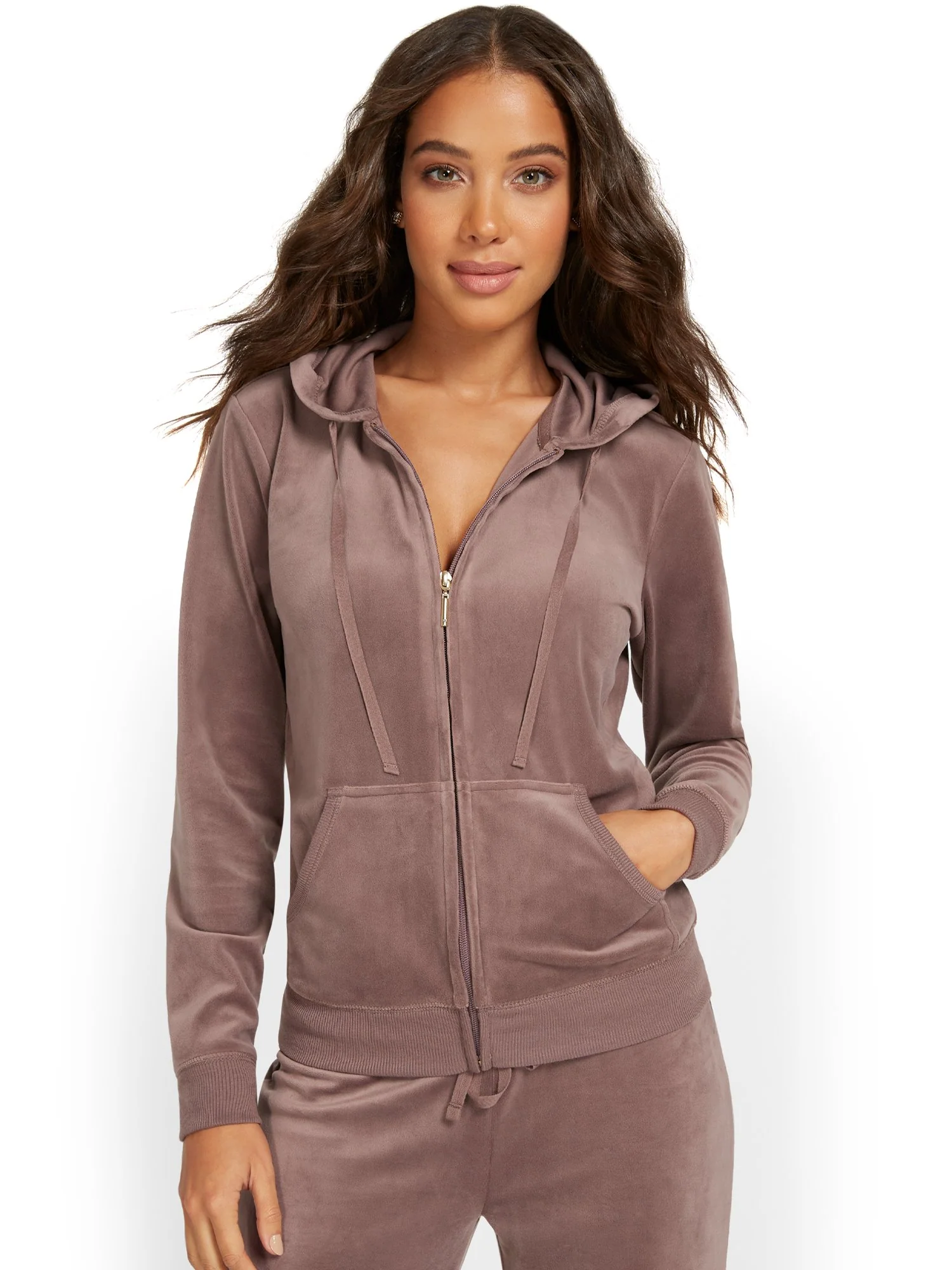 Velour Hooded Zip-Front Jacket - Dreamy Velour Collection - Image 24