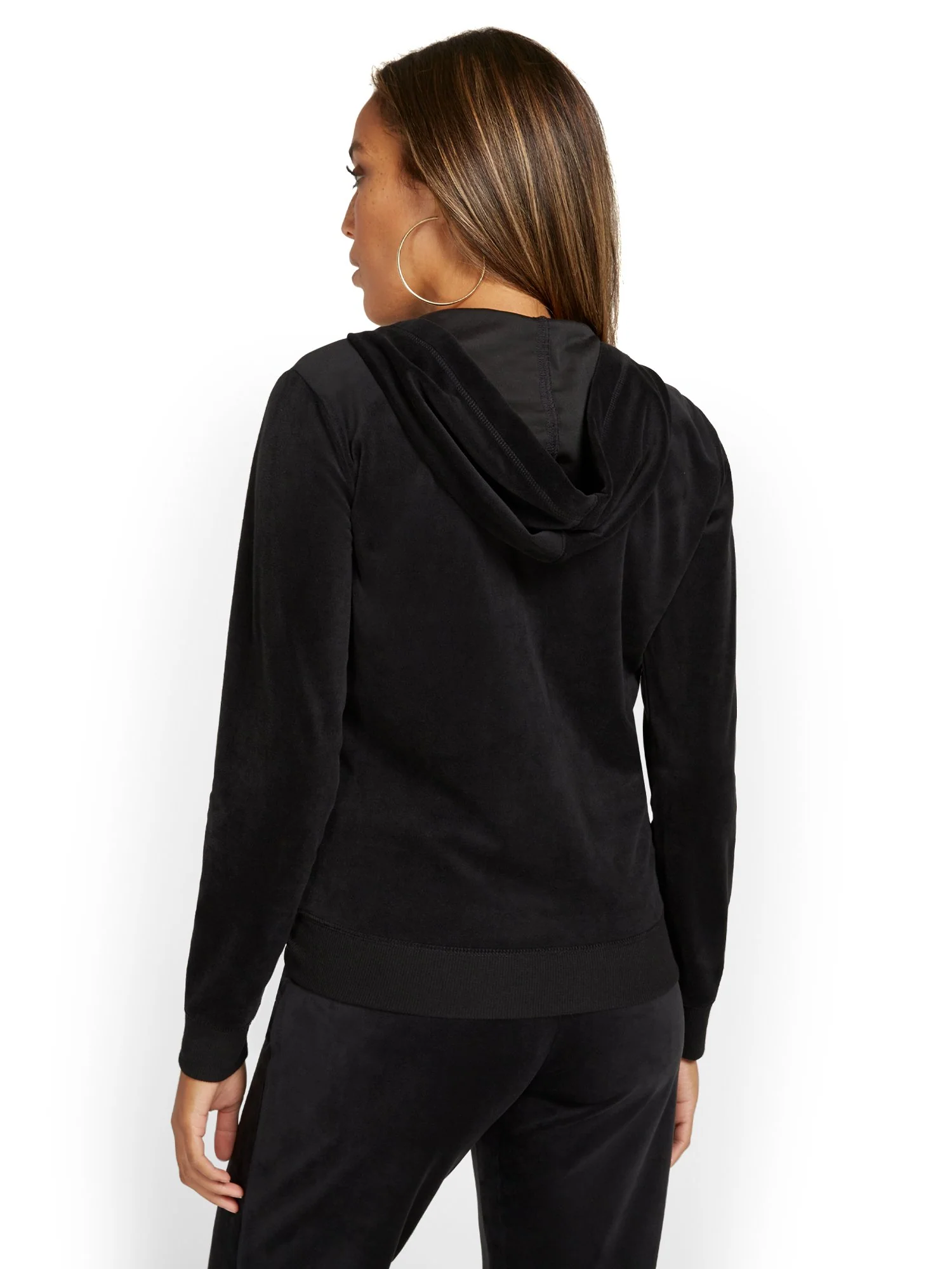Velour Hooded Zip-Front Jacket - Dreamy Velour Collection - Image 3