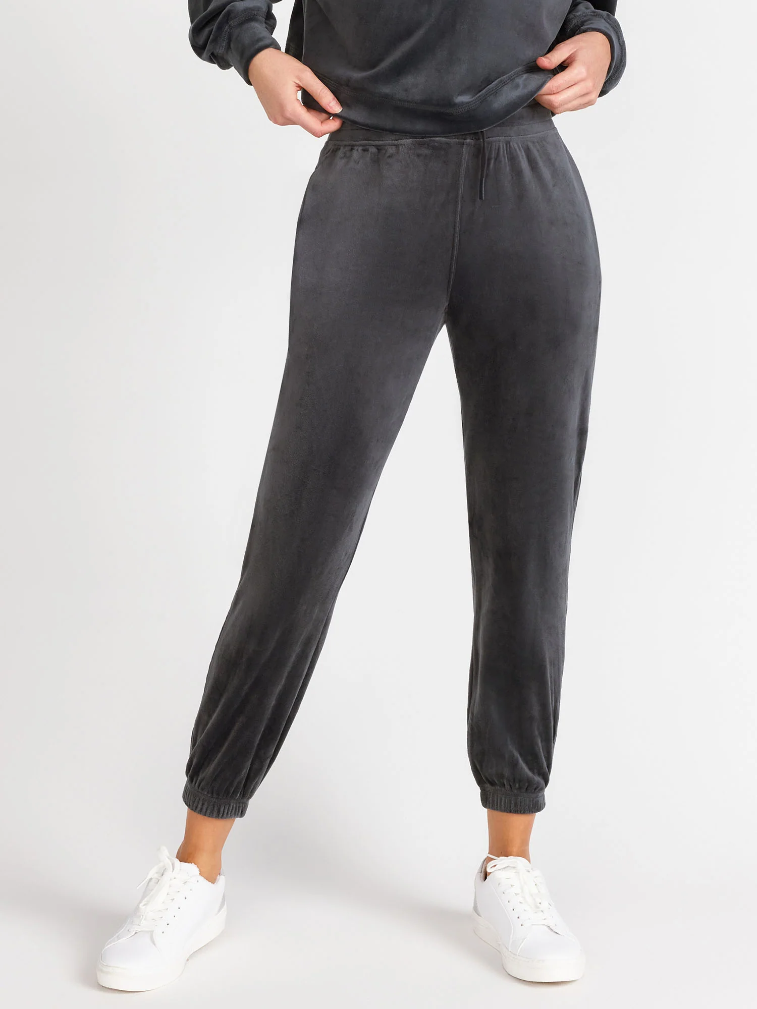 Mono B Velour Jogger Pants, Grey - Brands We Love - Image 2