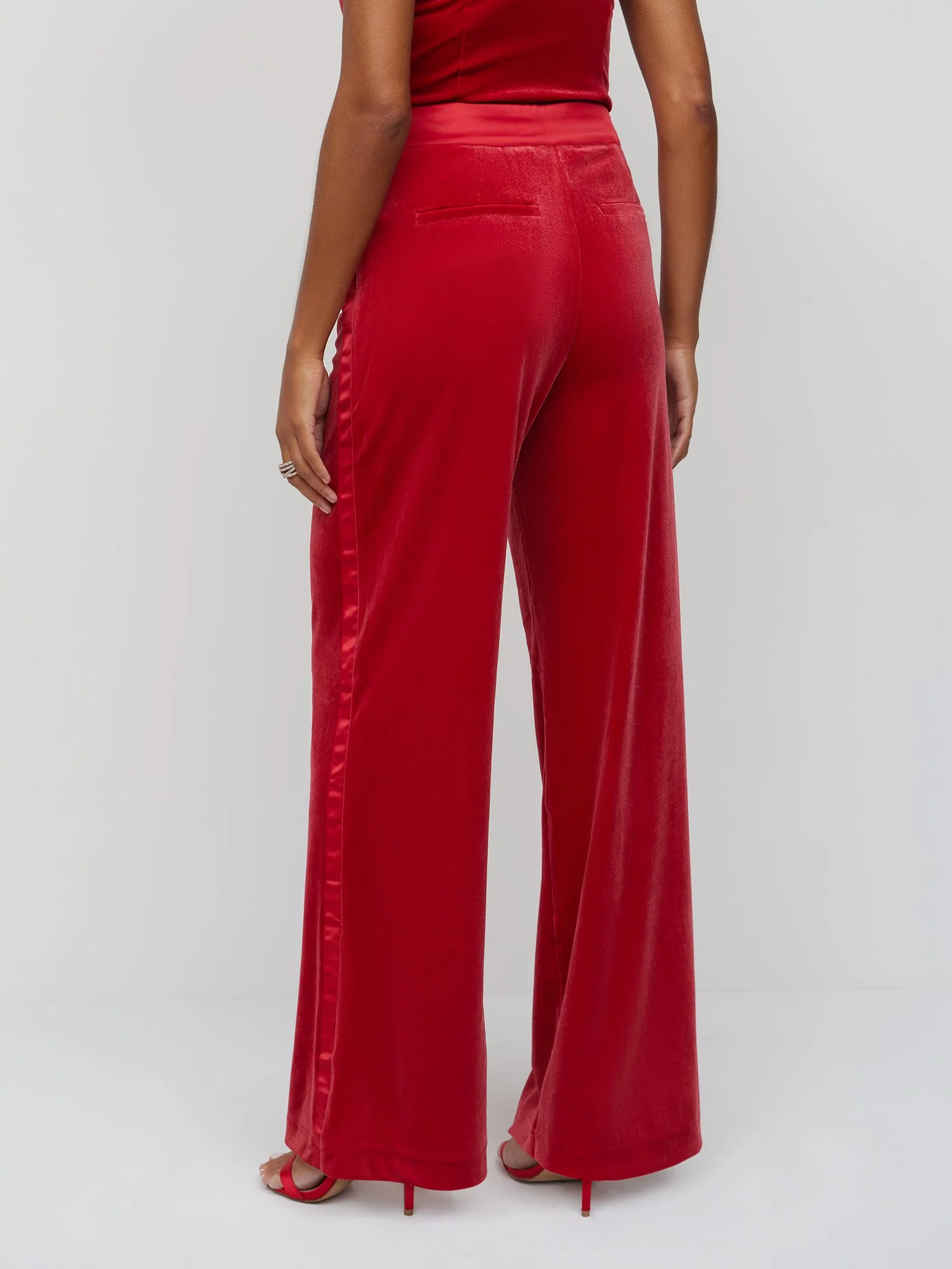 Velvet Side-Stripe Wide-Leg Pant - Image 2
