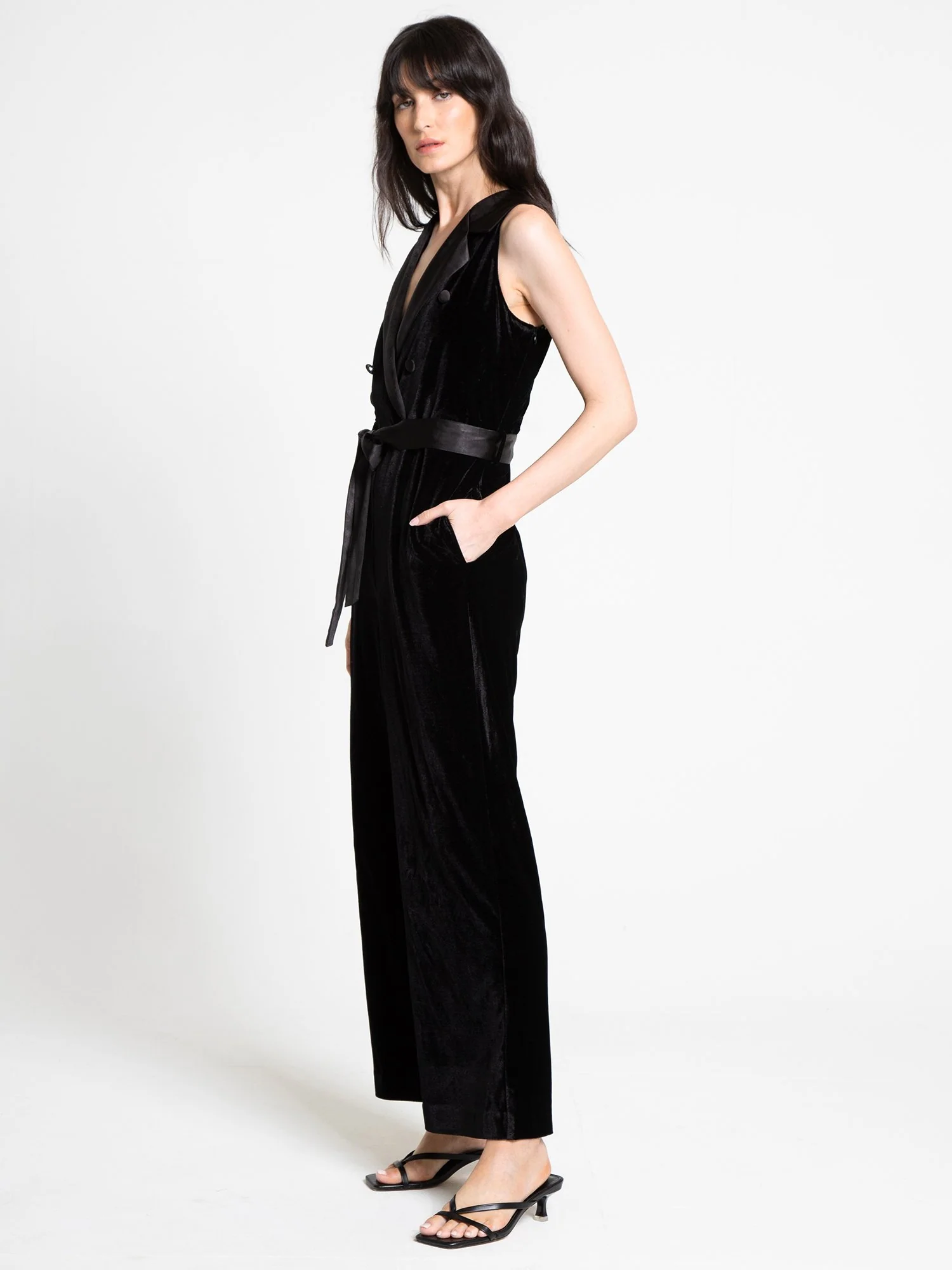 Endless Rose Velvet Tuxedo Jumpsuit - Brands We Love - Image 4