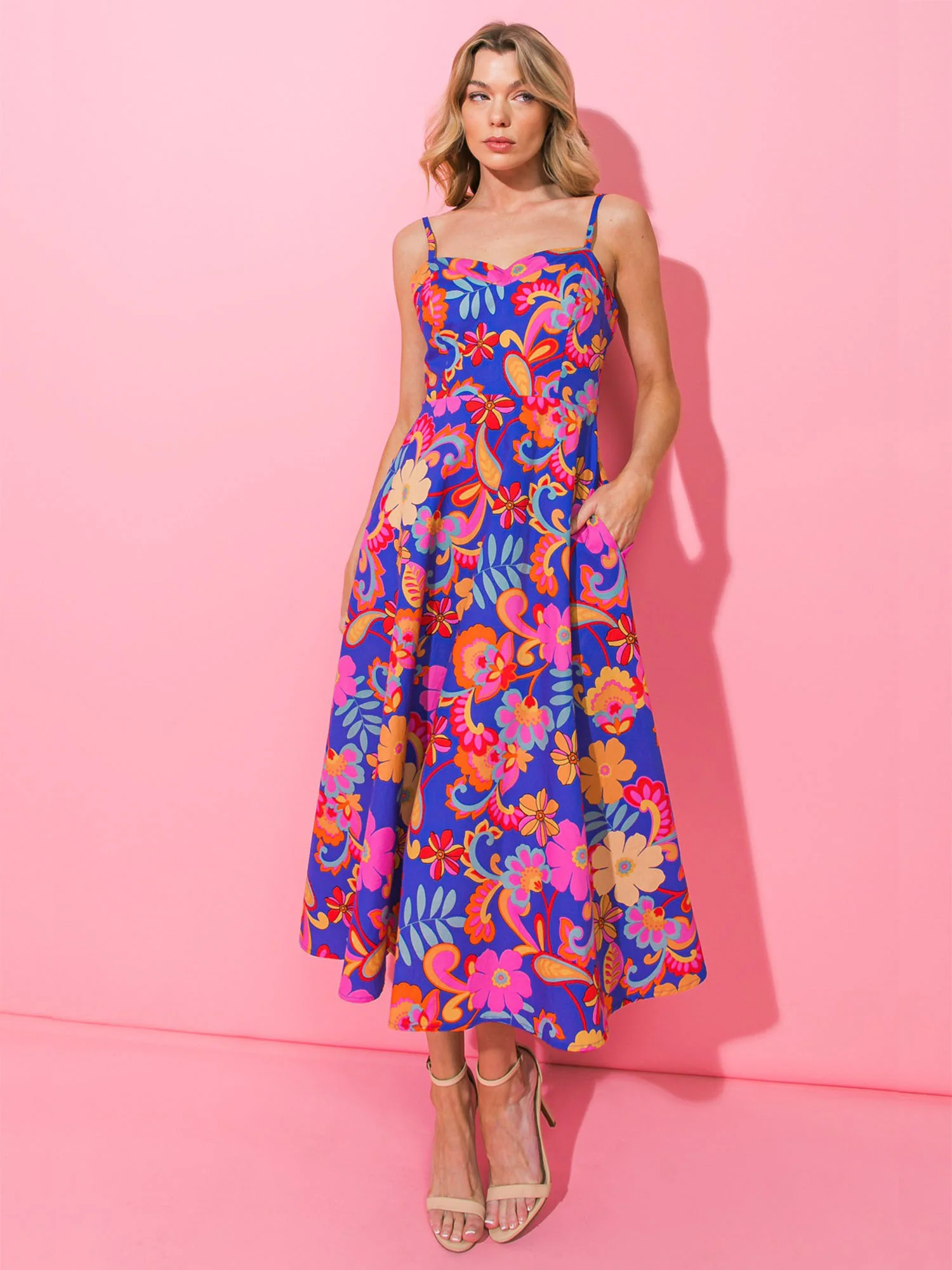Very Refreshing Poplin Midi Dress - Flying Tomato - Image 3