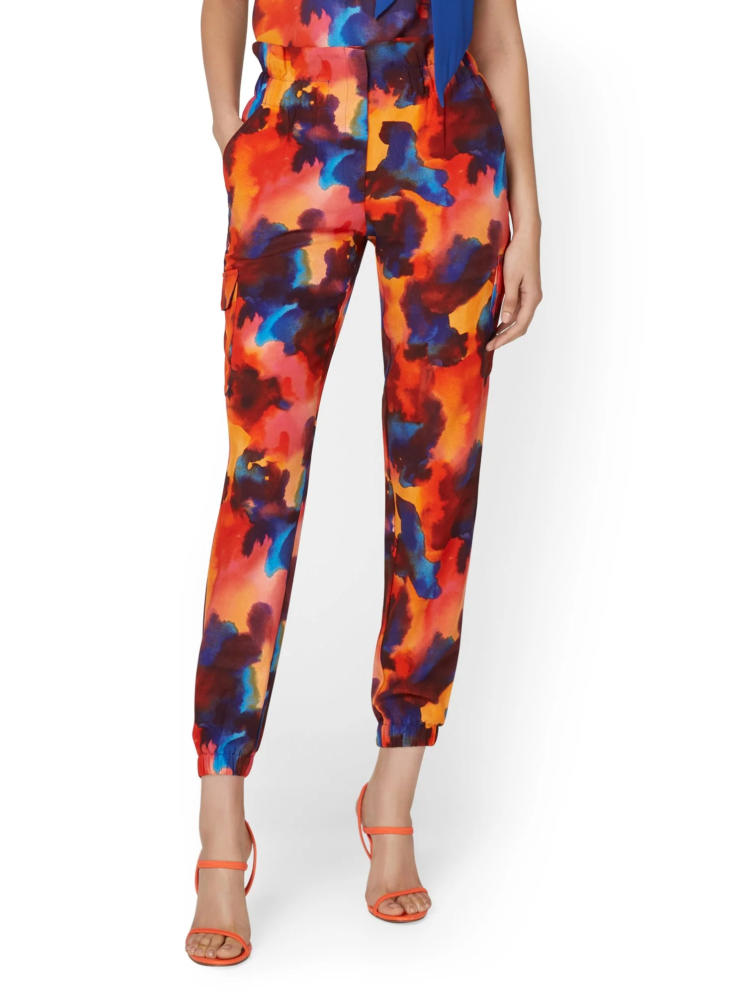 Watercolor-Print Cargo Jogger Pant - Image 2