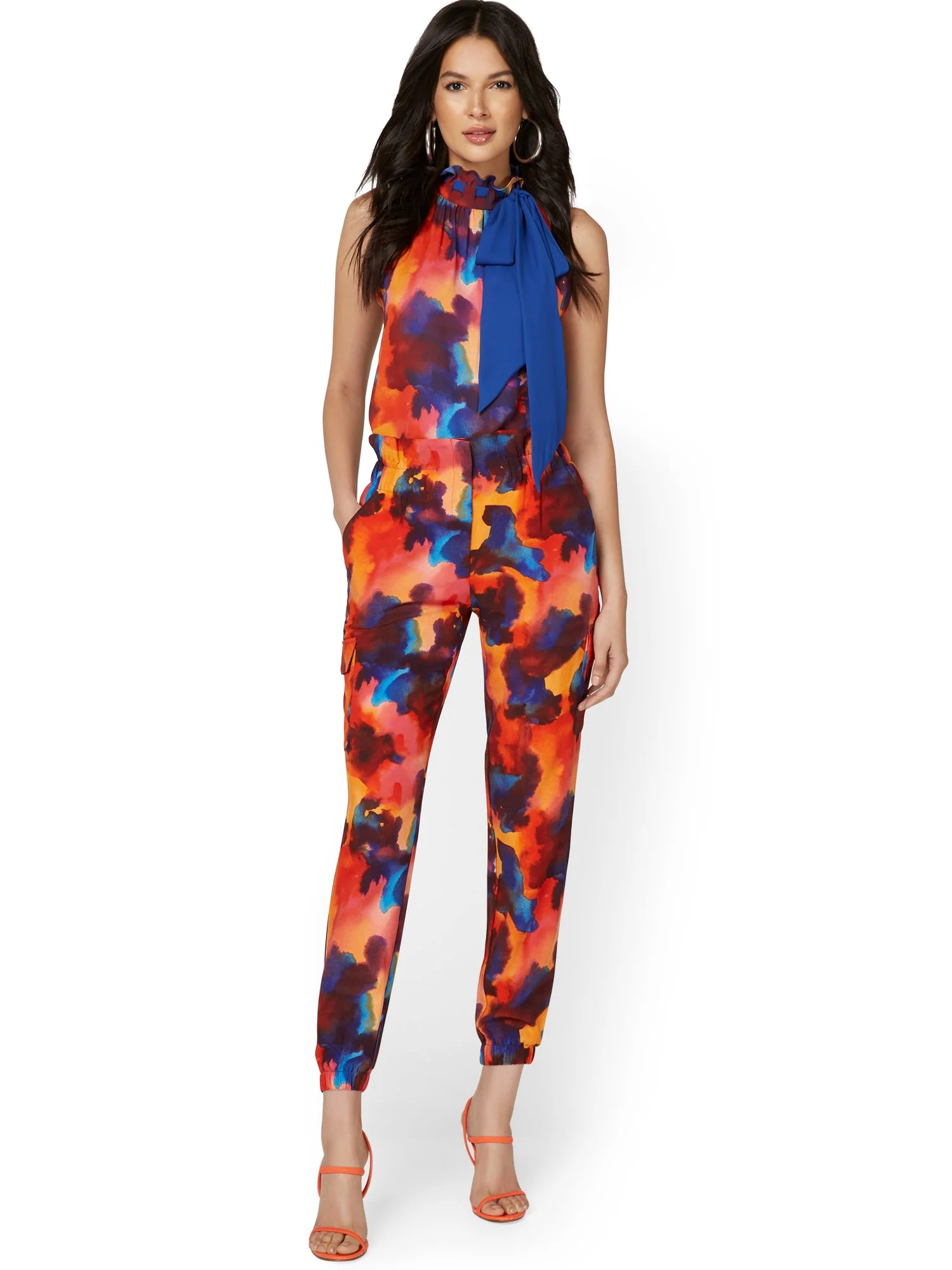 Watercolor-Print Cargo Jogger Pant - Image 5