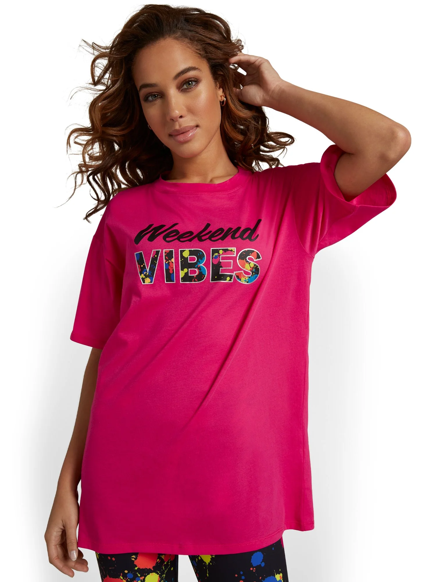 Weekend Vibes Oversized Graphic Tee - Image 2