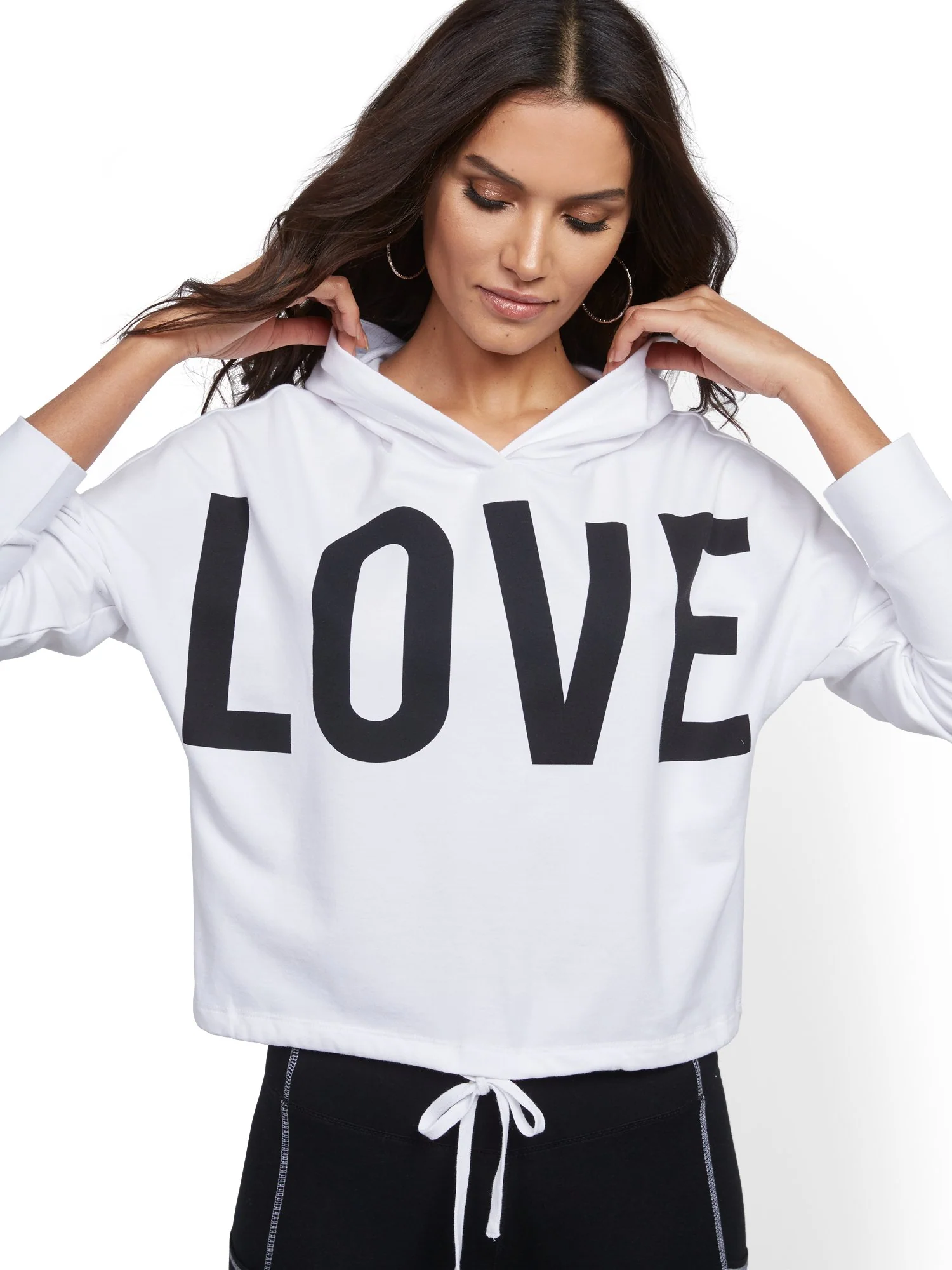 White Hooded 'Love' Sweatshirt