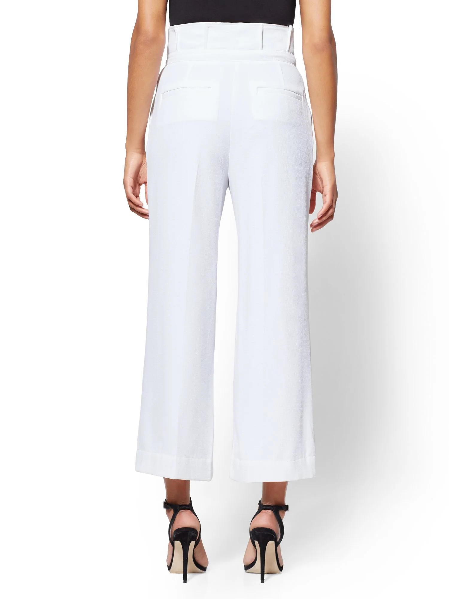 White Paperbag-Waist Culotte Pant - 7th Avenue - Image 3
