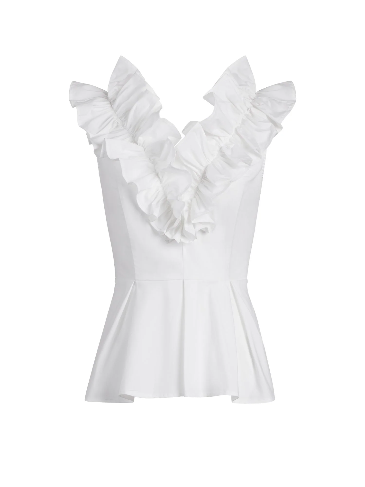 White Ruffled Peplum Top - Image 2