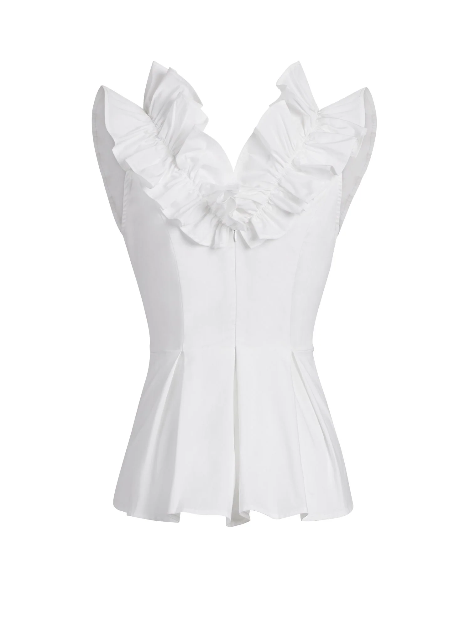 White Ruffled Peplum Top - Image 3