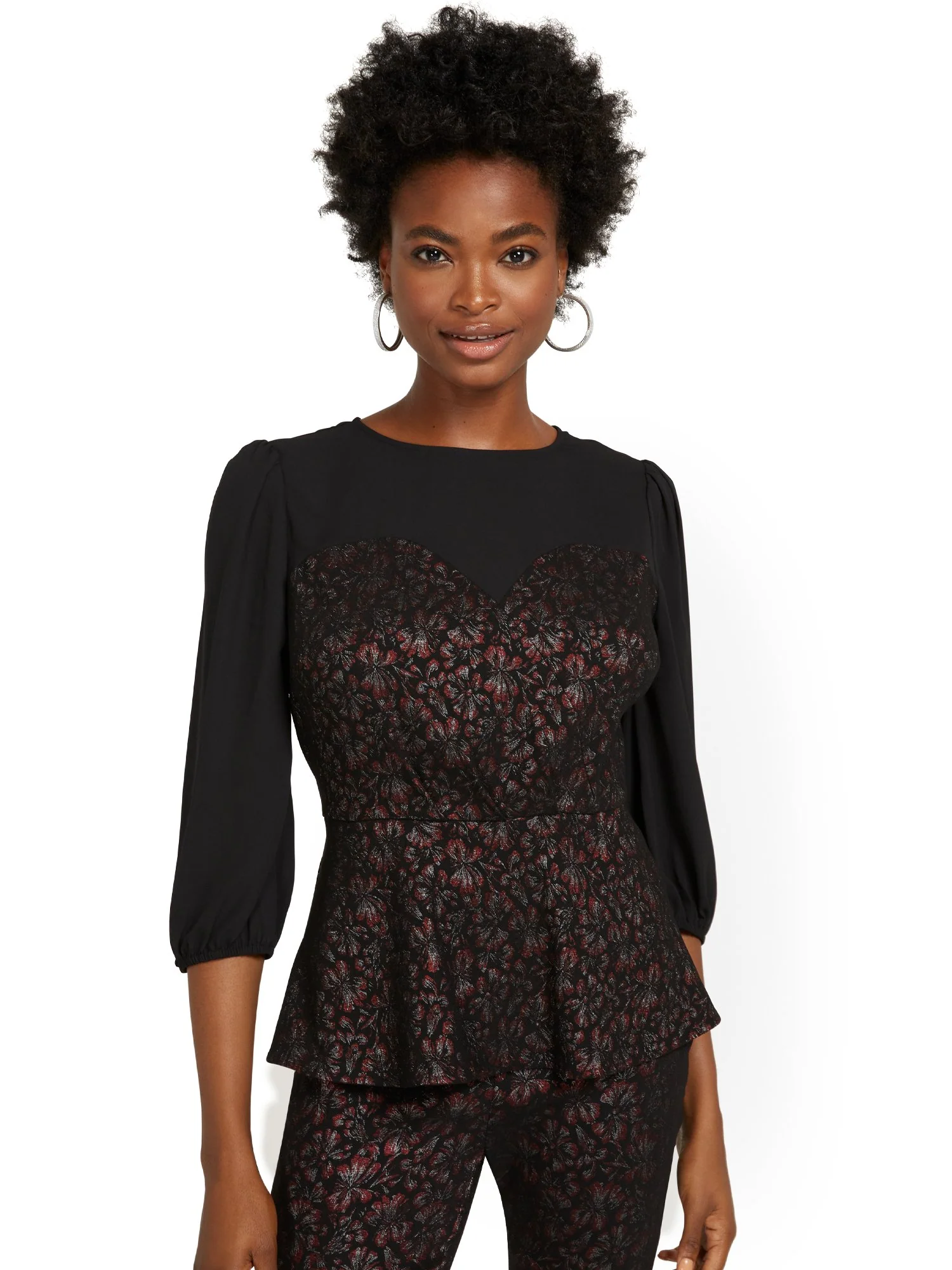 Whitney Floral-Print Twofer Top - Image 2