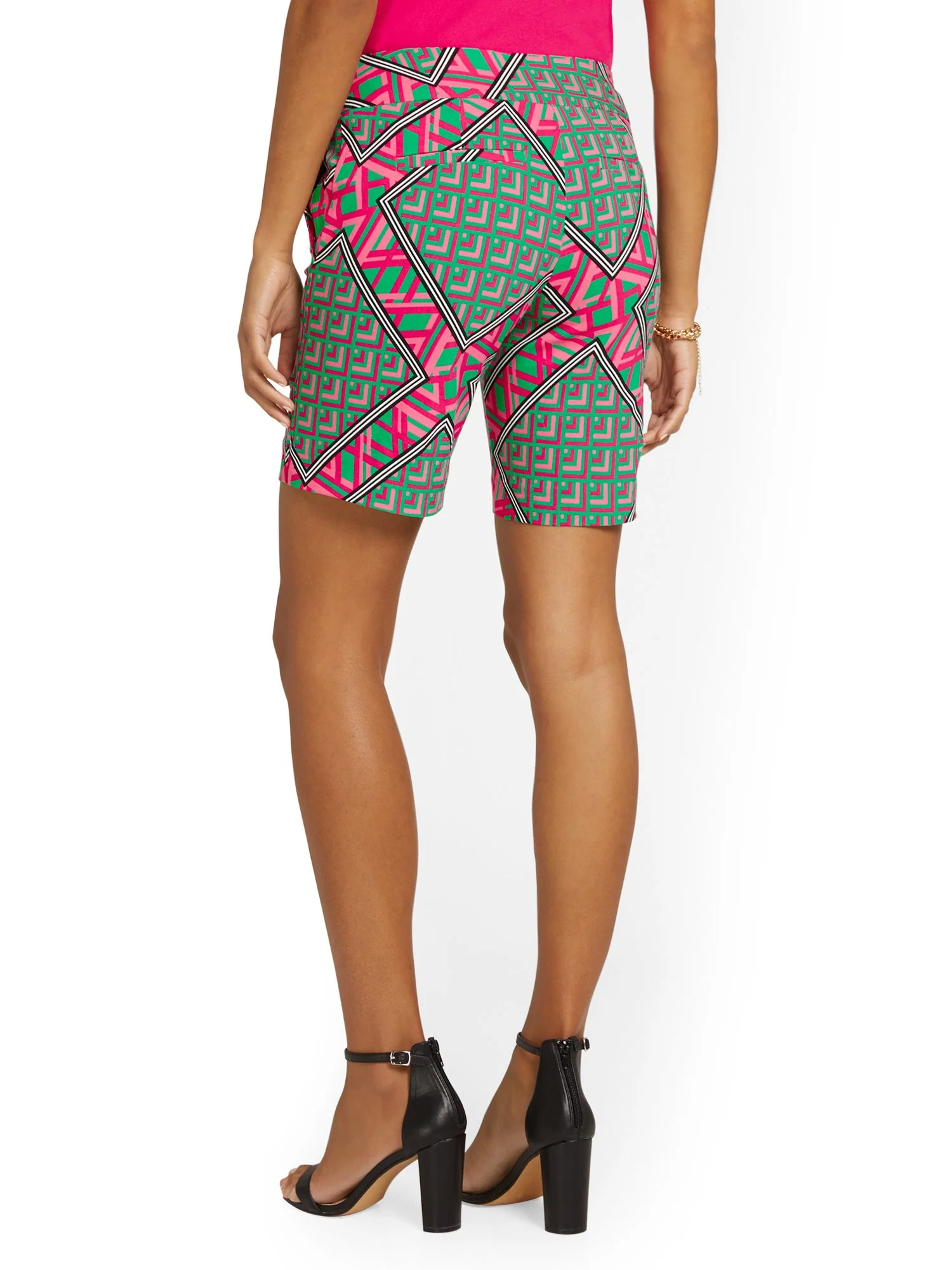 Whitney High-Waisted Pull-On 8-Inch Short - Geometric-Print - Image 3