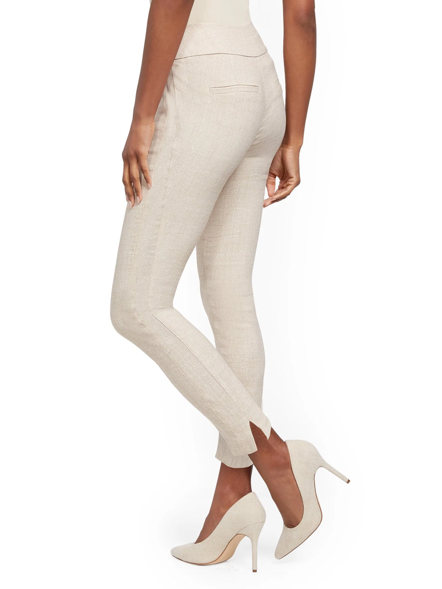 Whitney High-Waisted Pull-On Ankle Pant - Tan - Image 3