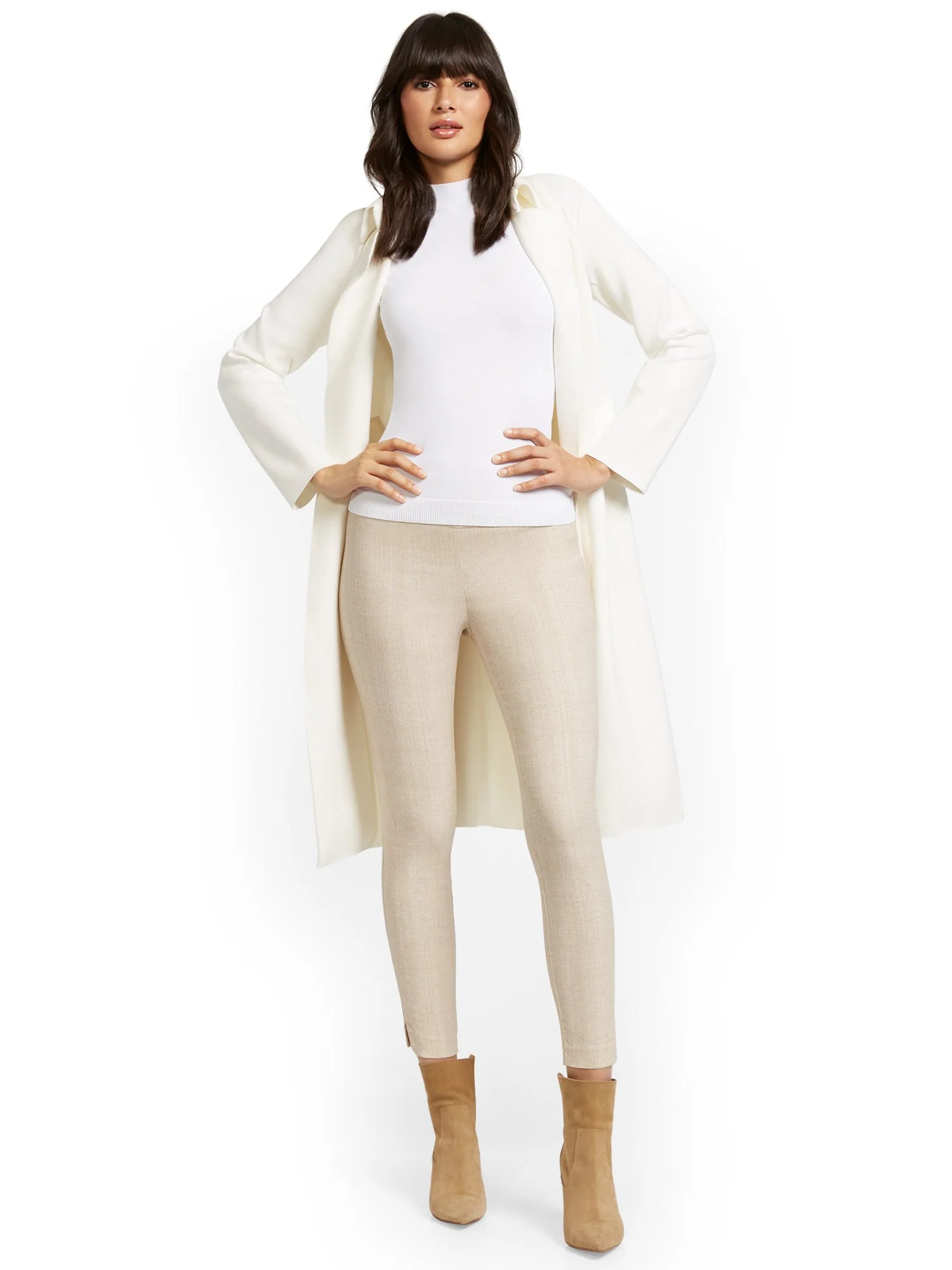Whitney High-Waisted Pull-On Ankle Pant - Tan - Image 4