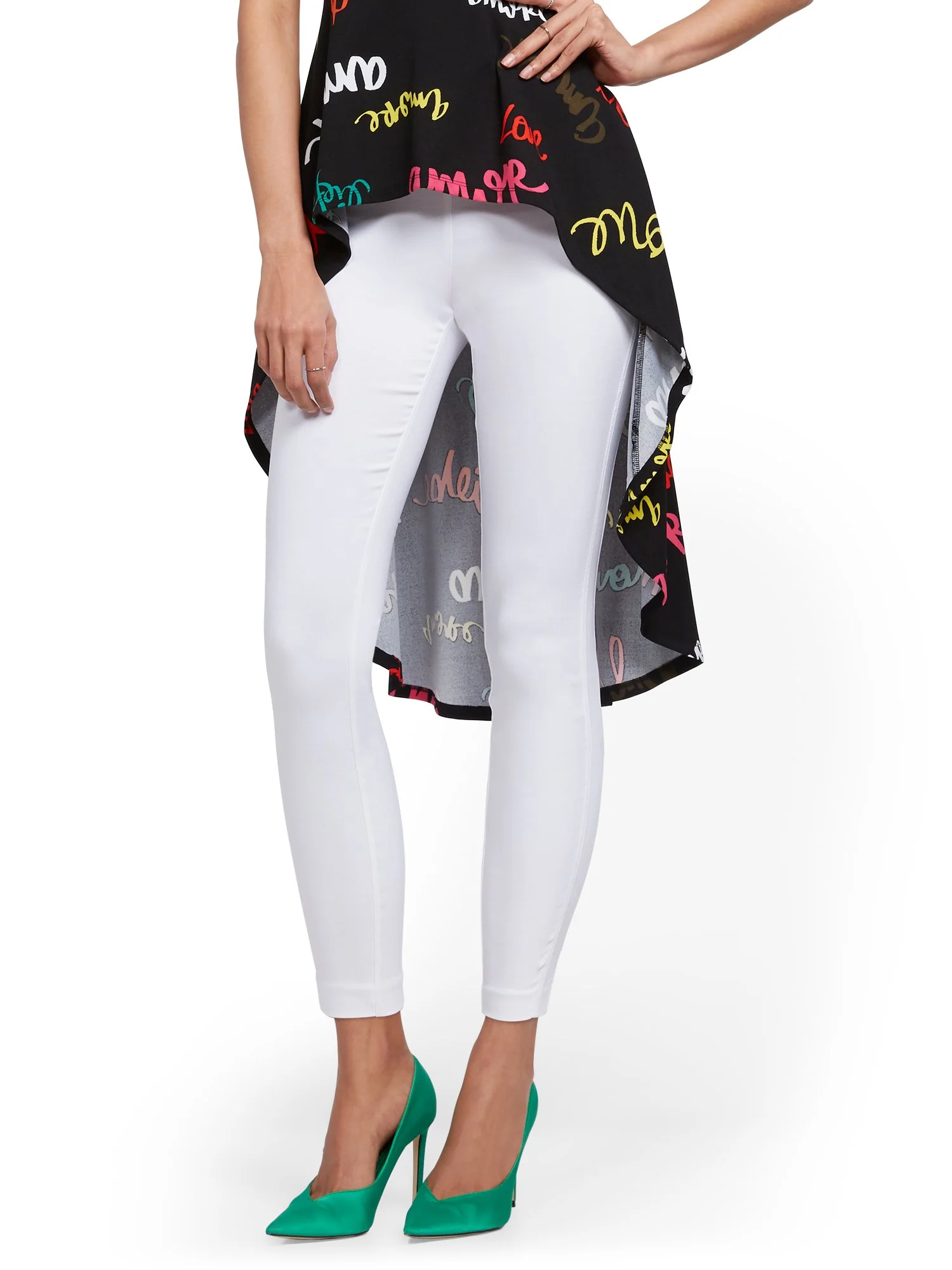 Whitney High-Waisted Pull-On Ankle Pant - White - Image 2