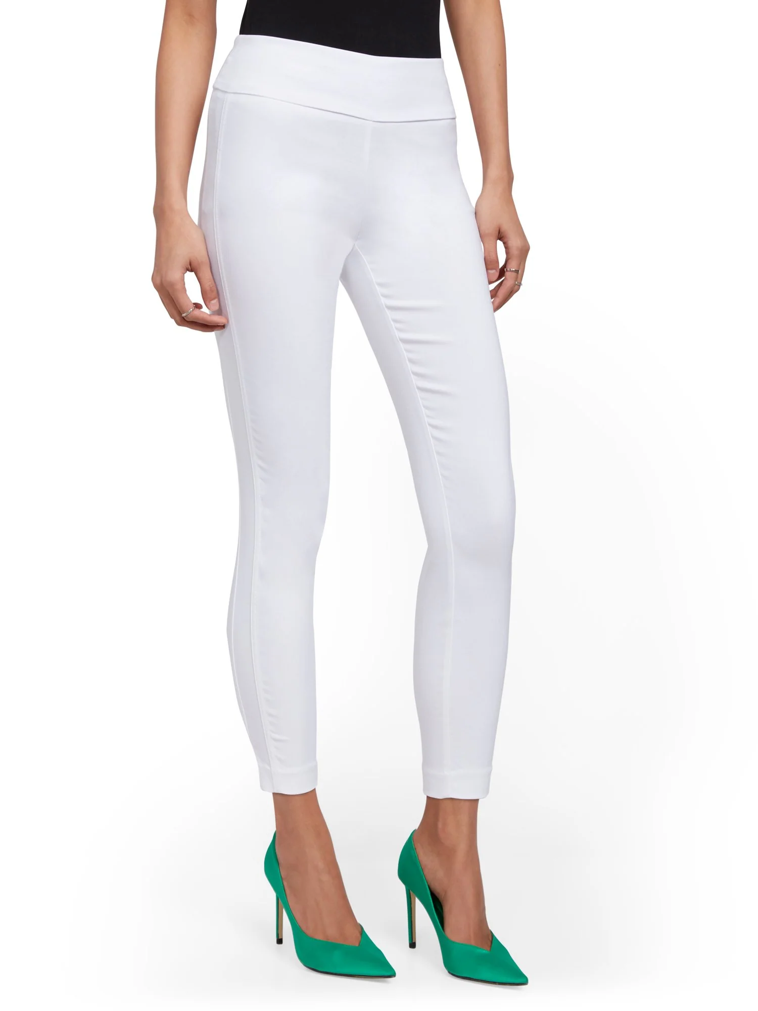 Whitney High-Waisted Pull-On Ankle Pant - White - Image 5