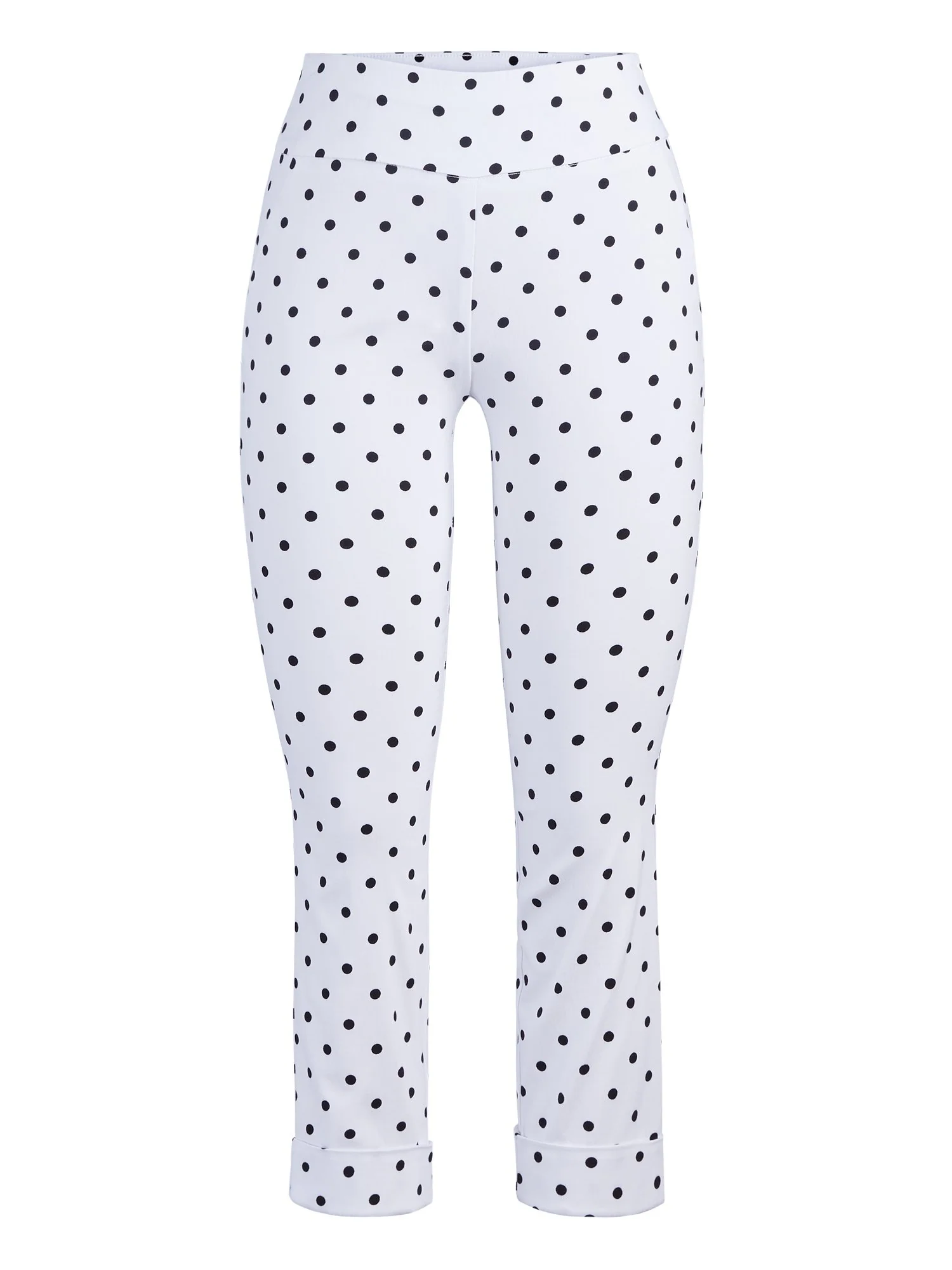 Whitney High-Waisted Pull-On Capri Pant - Dot Print - Image 2
