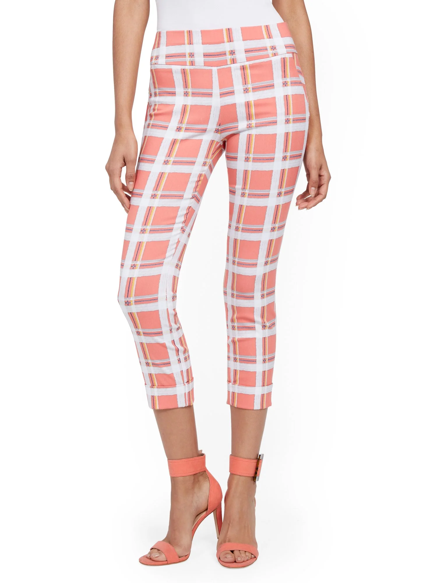 Whitney High-Waisted Pull-On Capri Pant - Plaid - Image 10