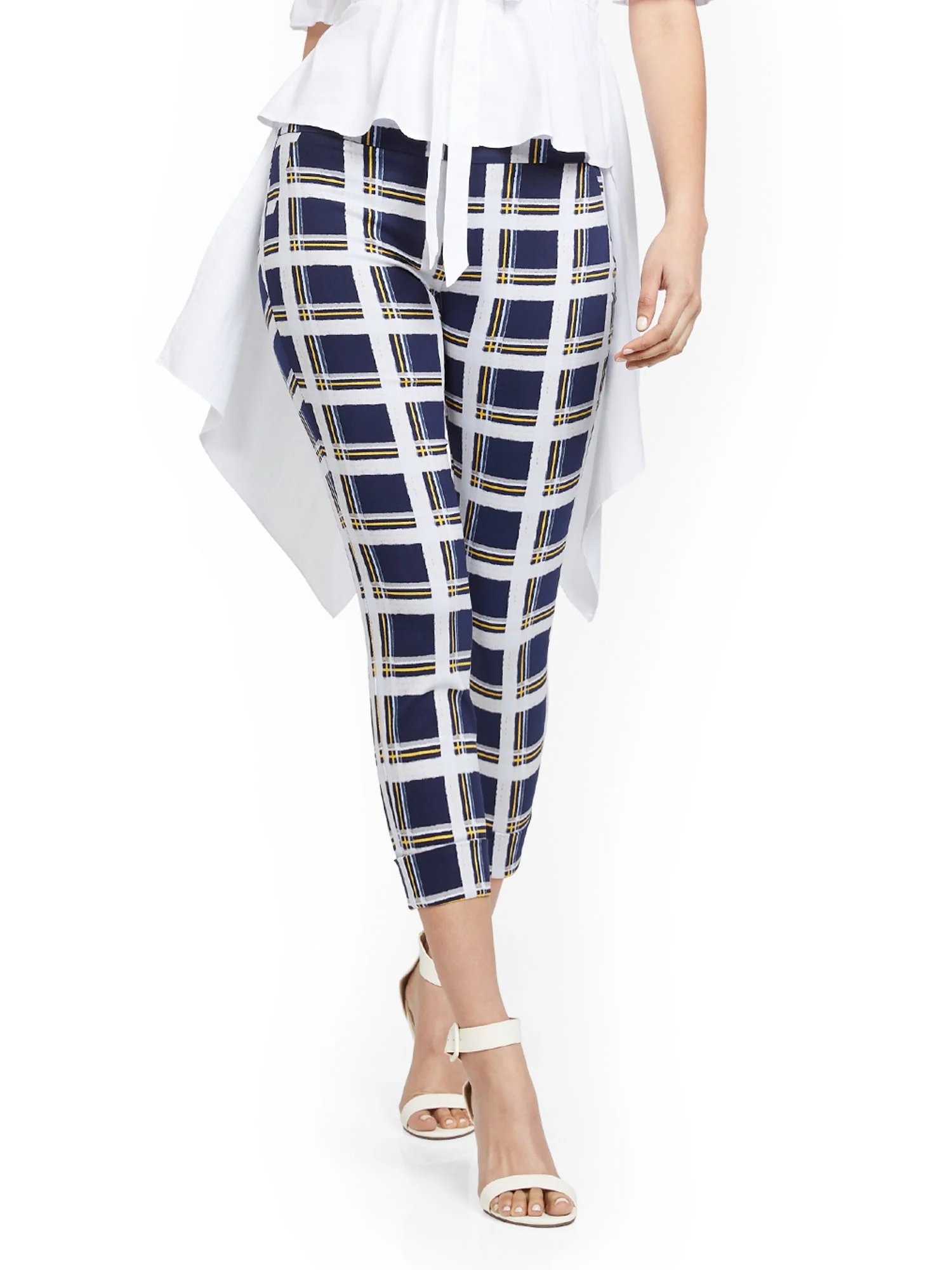 Whitney High-Waisted Pull-On Capri Pant - Plaid - Image 2