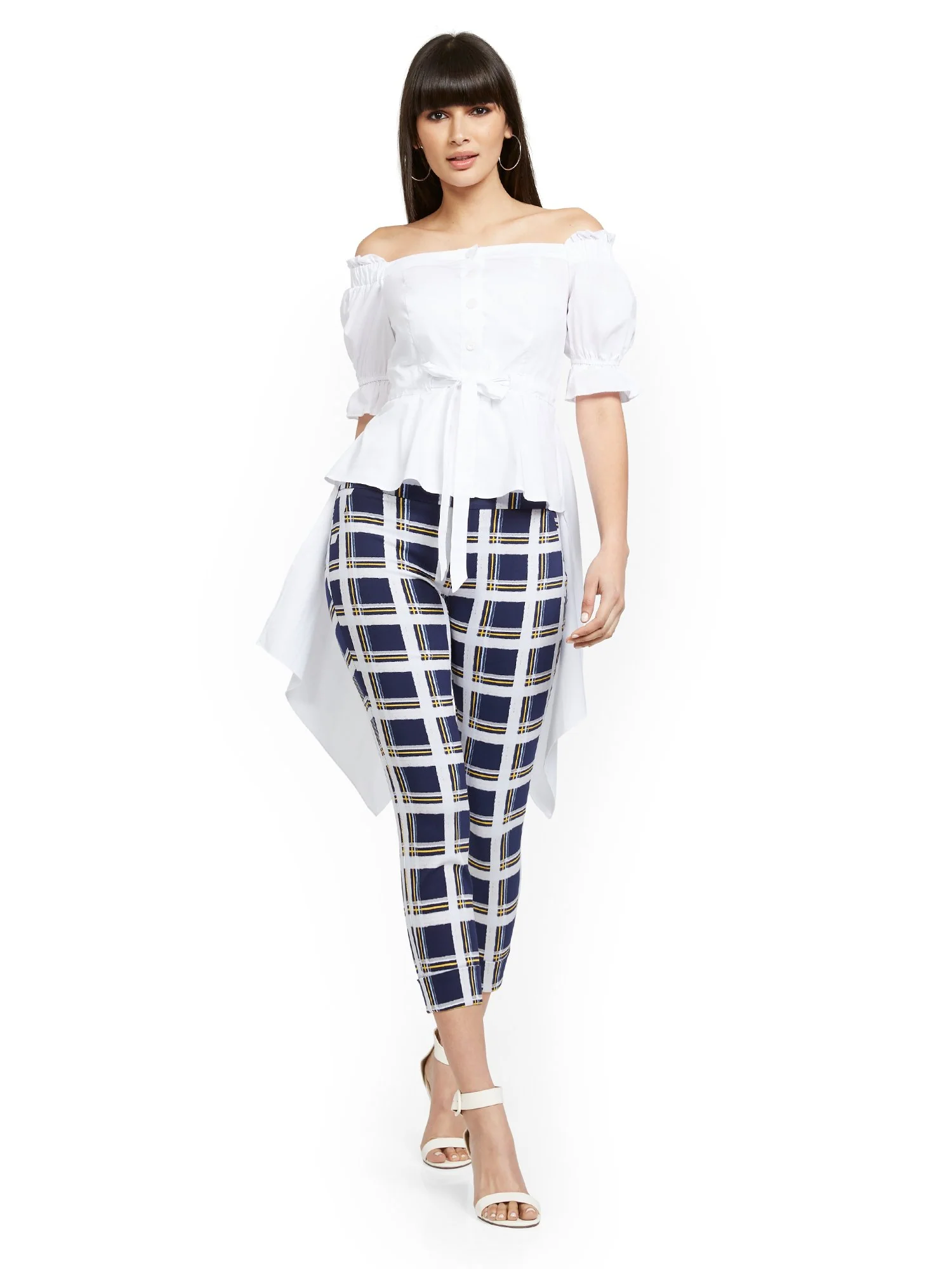 Whitney High-Waisted Pull-On Capri Pant - Plaid - Image 4
