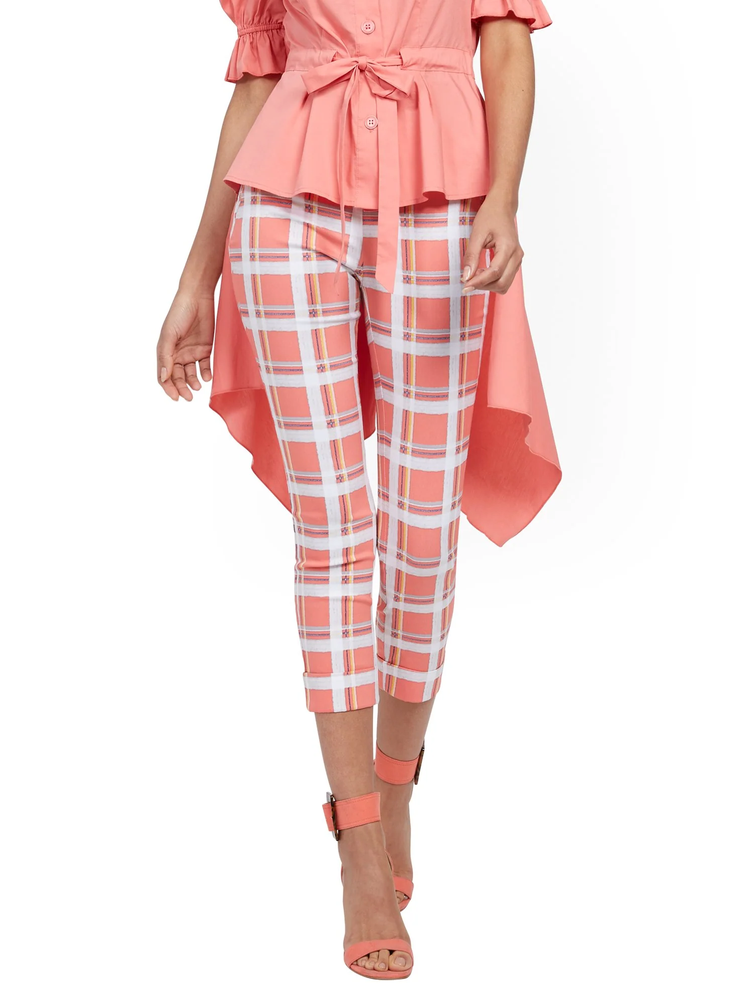 Whitney High-Waisted Pull-On Capri Pant - Plaid - Image 8