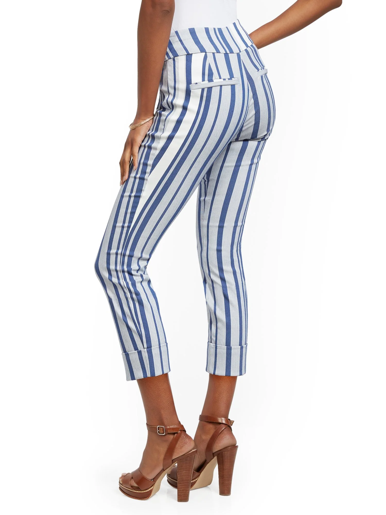 Whitney High-Waisted Pull-On Capri Pant - Stripe - Image 3