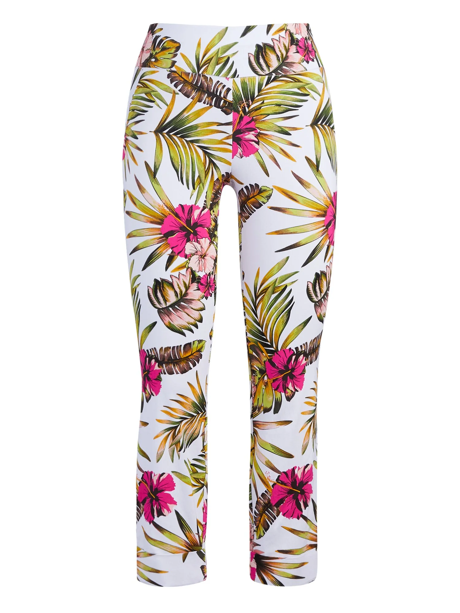 Whitney High-Waisted Pull-On Capri Pant - Tropical Print - Image 6