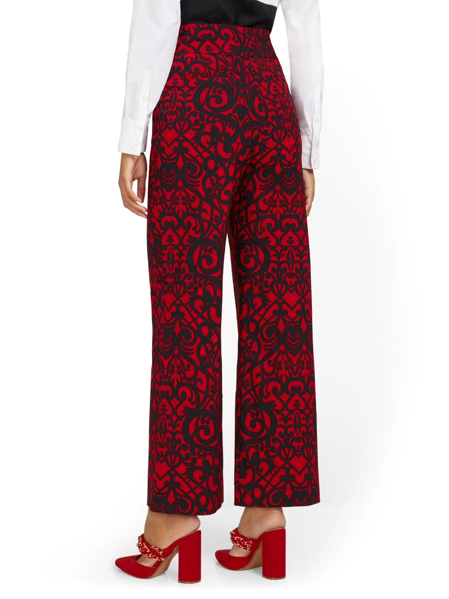 Whitney High-Waisted Pull-On Printed Wide-Leg Pant - Image 3