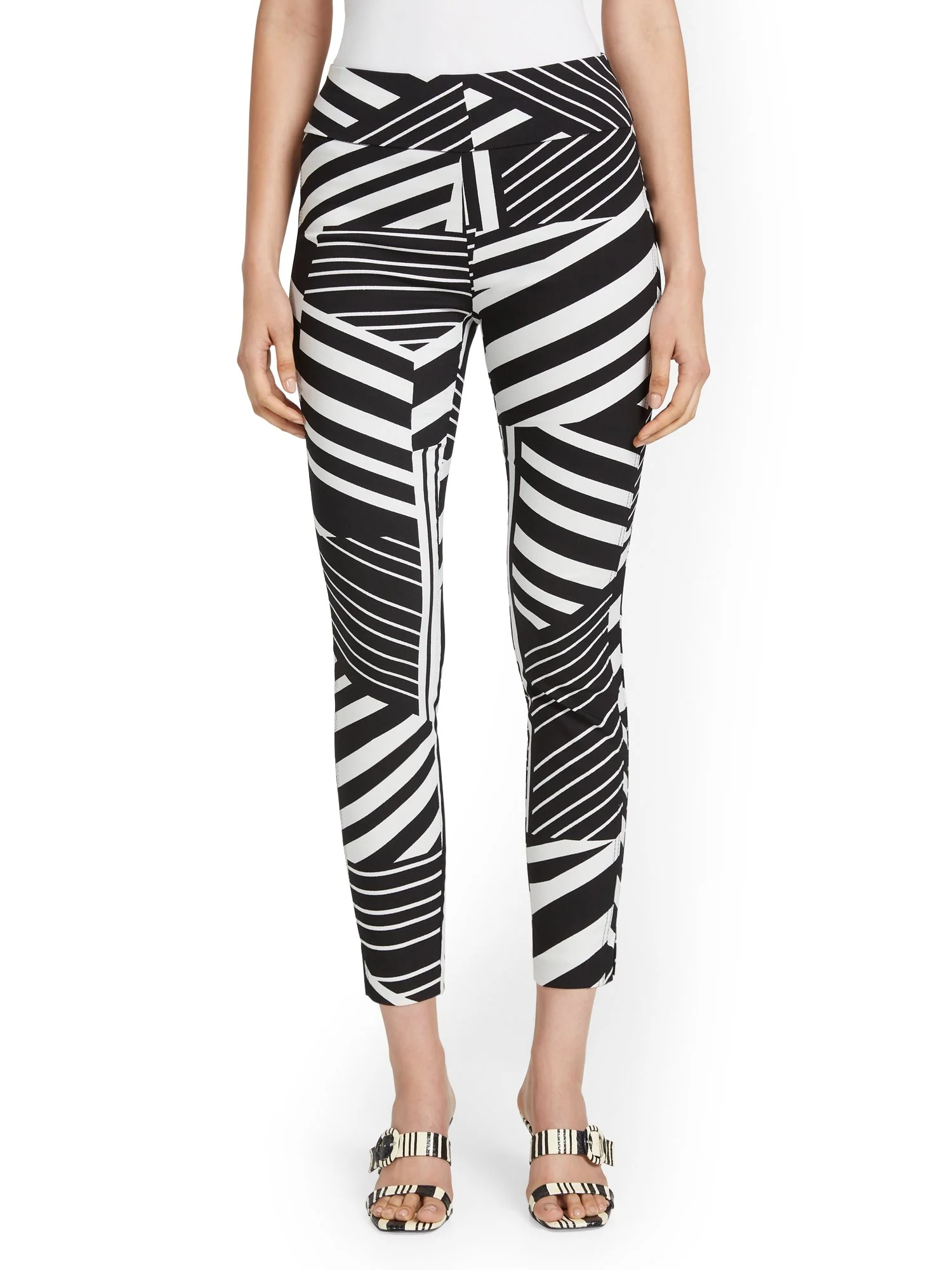Whitney High-Waisted Pull-On Slim-Leg Ankle Pant - Abstract Print - Image 5