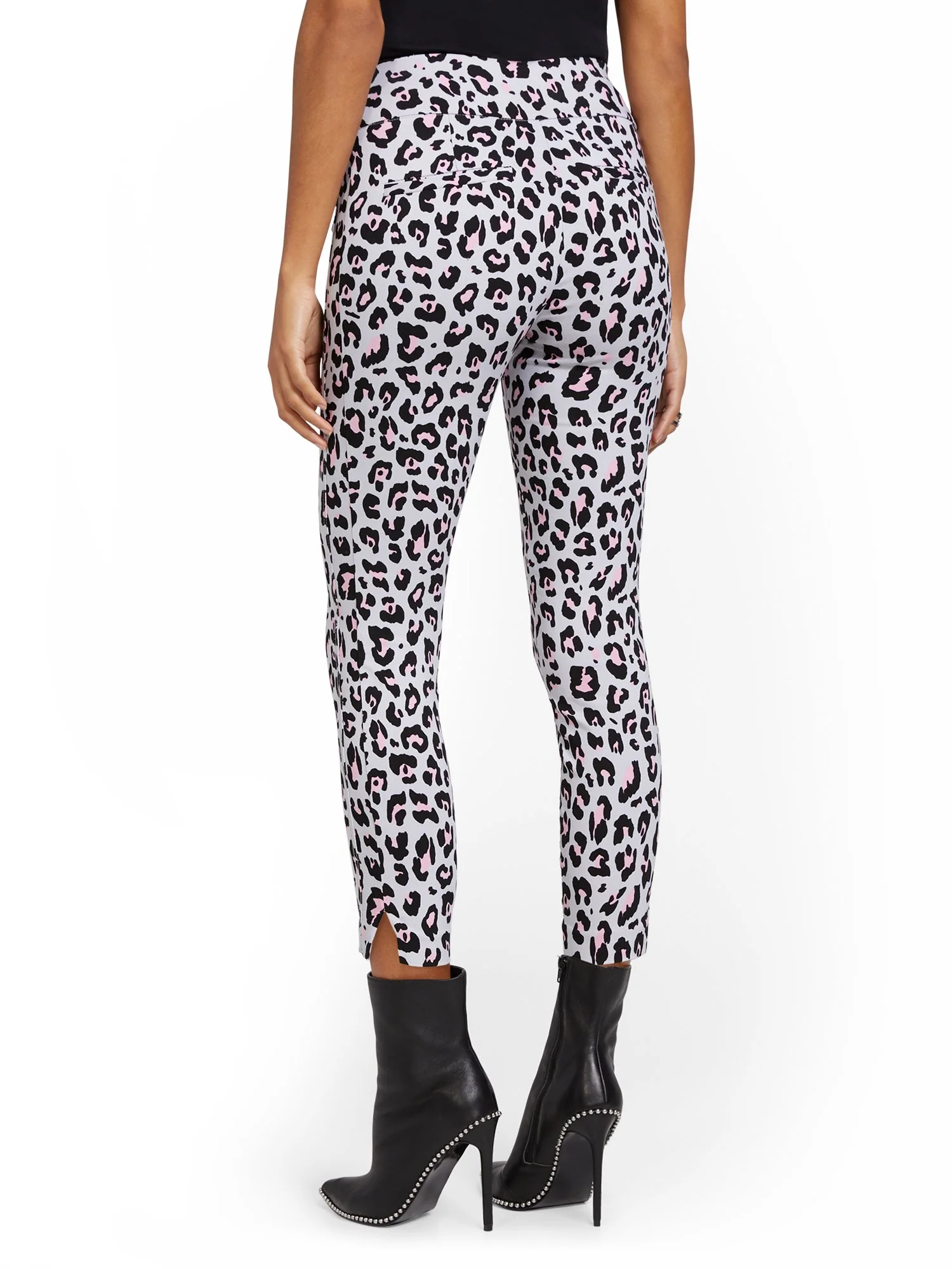 Whitney High-Waisted Pull-On Slim-Leg Ankle Pant - Animal Print - Image 3