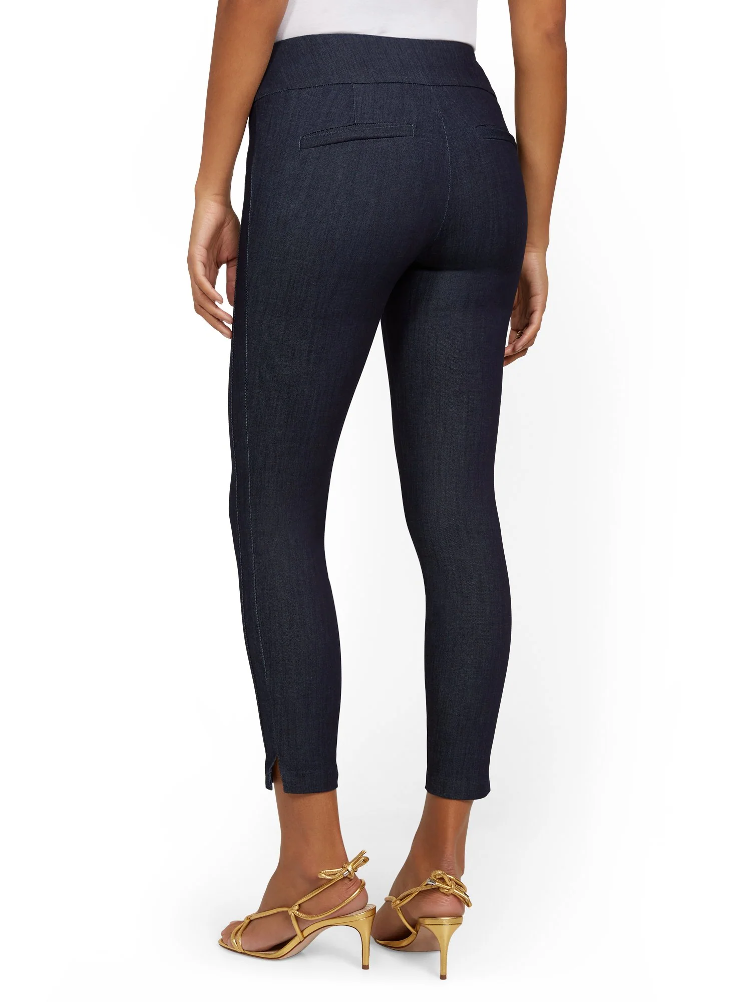 Whitney High-Waisted Pull-On Slim-Leg Ankle Pant - Navy - Image 3