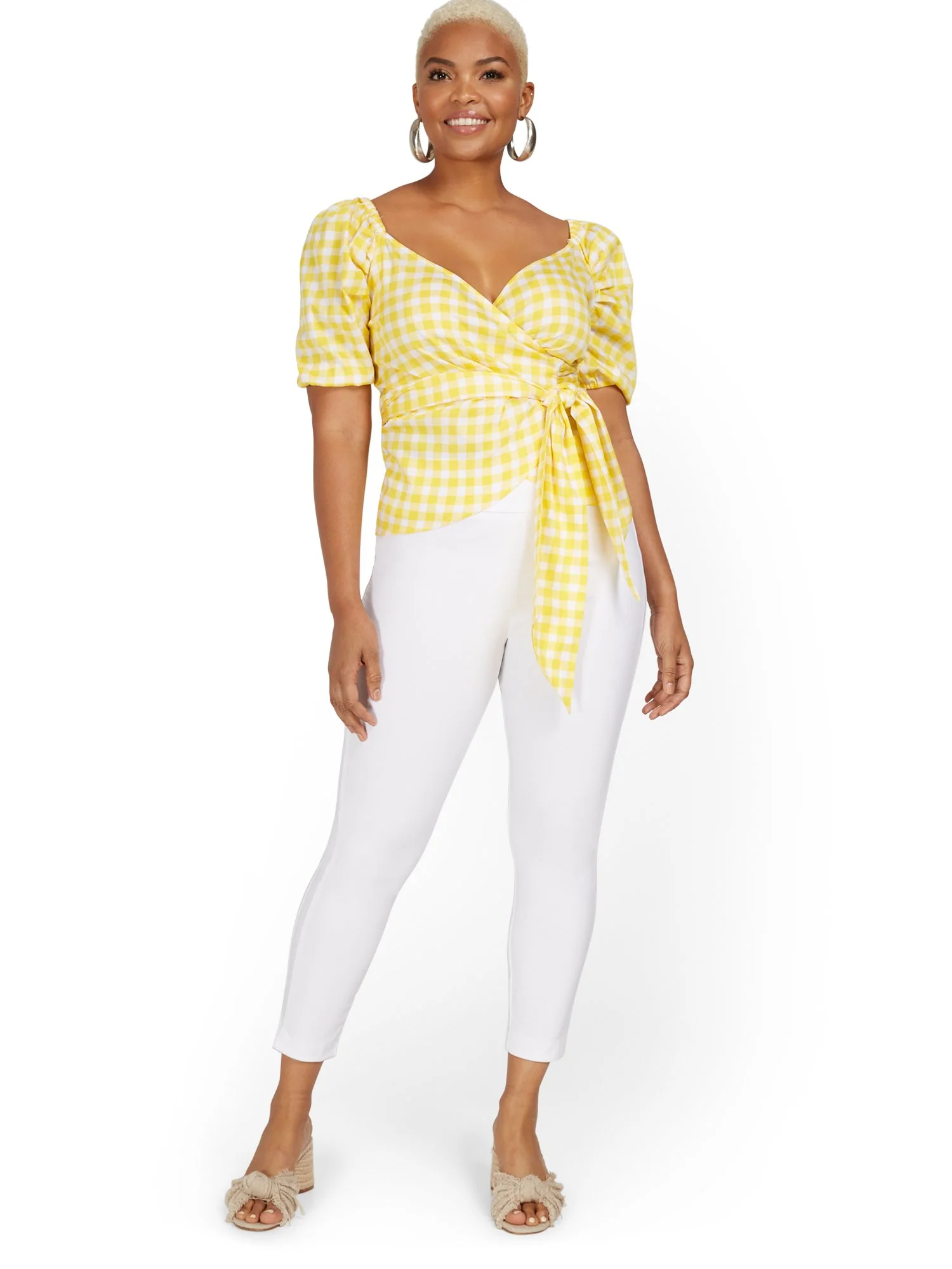 Whitney High-Waisted Pull-On Slim-Leg Ankle Pant - White - Image 4