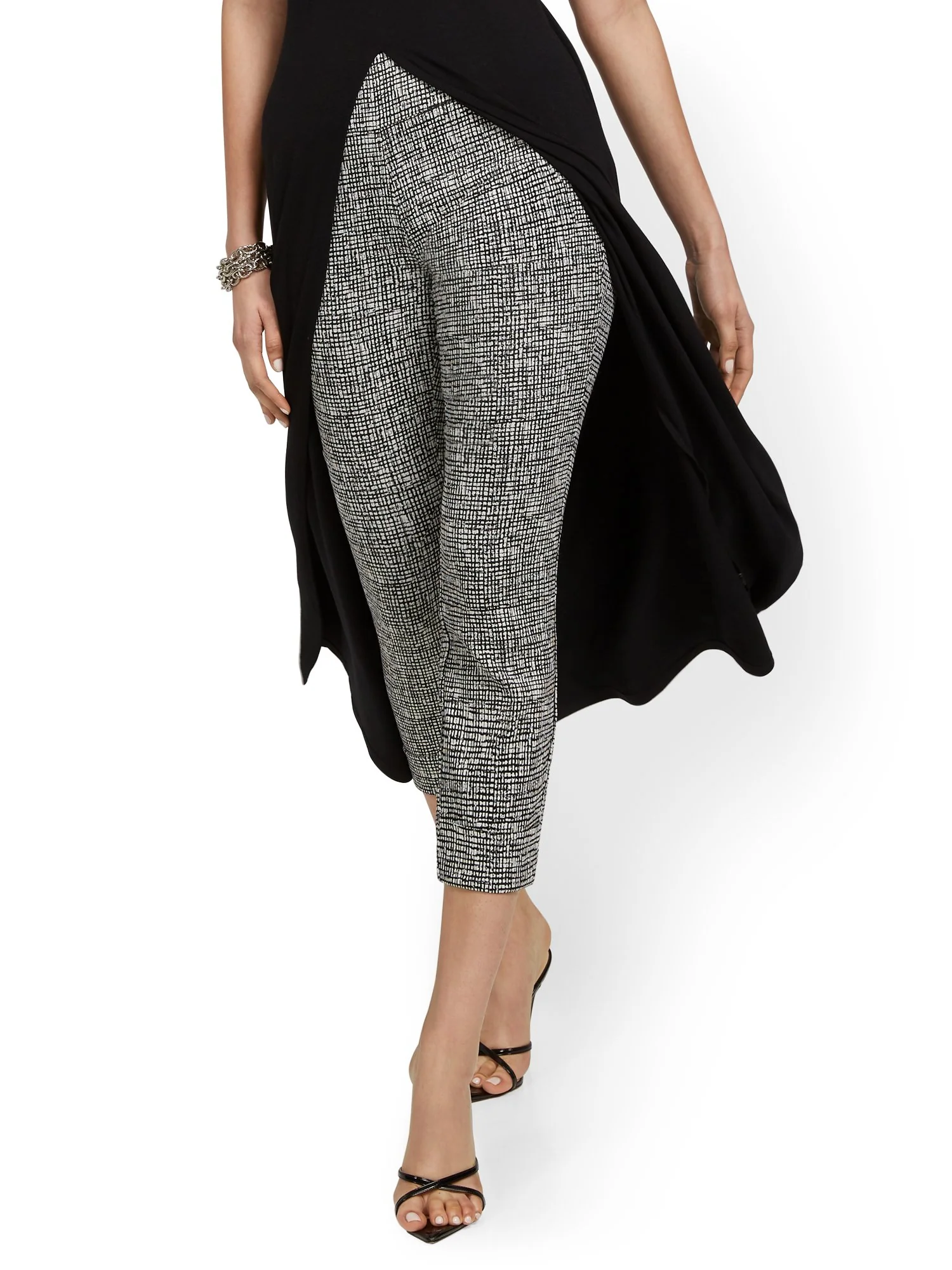 Whitney High-Waisted Pull-On Slim-Leg Capri Pant - Crosshatch - Image 2