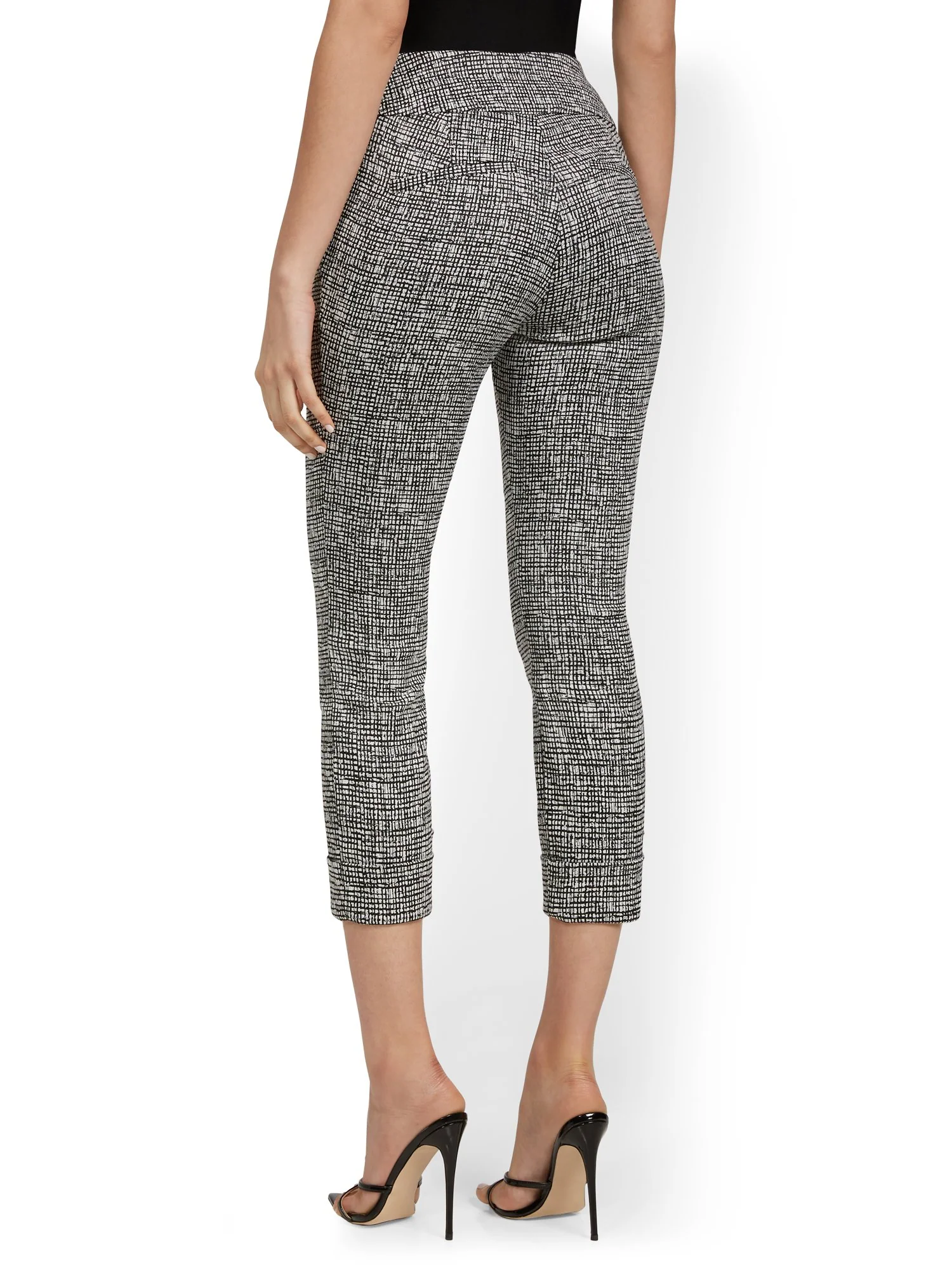 Whitney High-Waisted Pull-On Slim-Leg Capri Pant - Crosshatch - Image 3