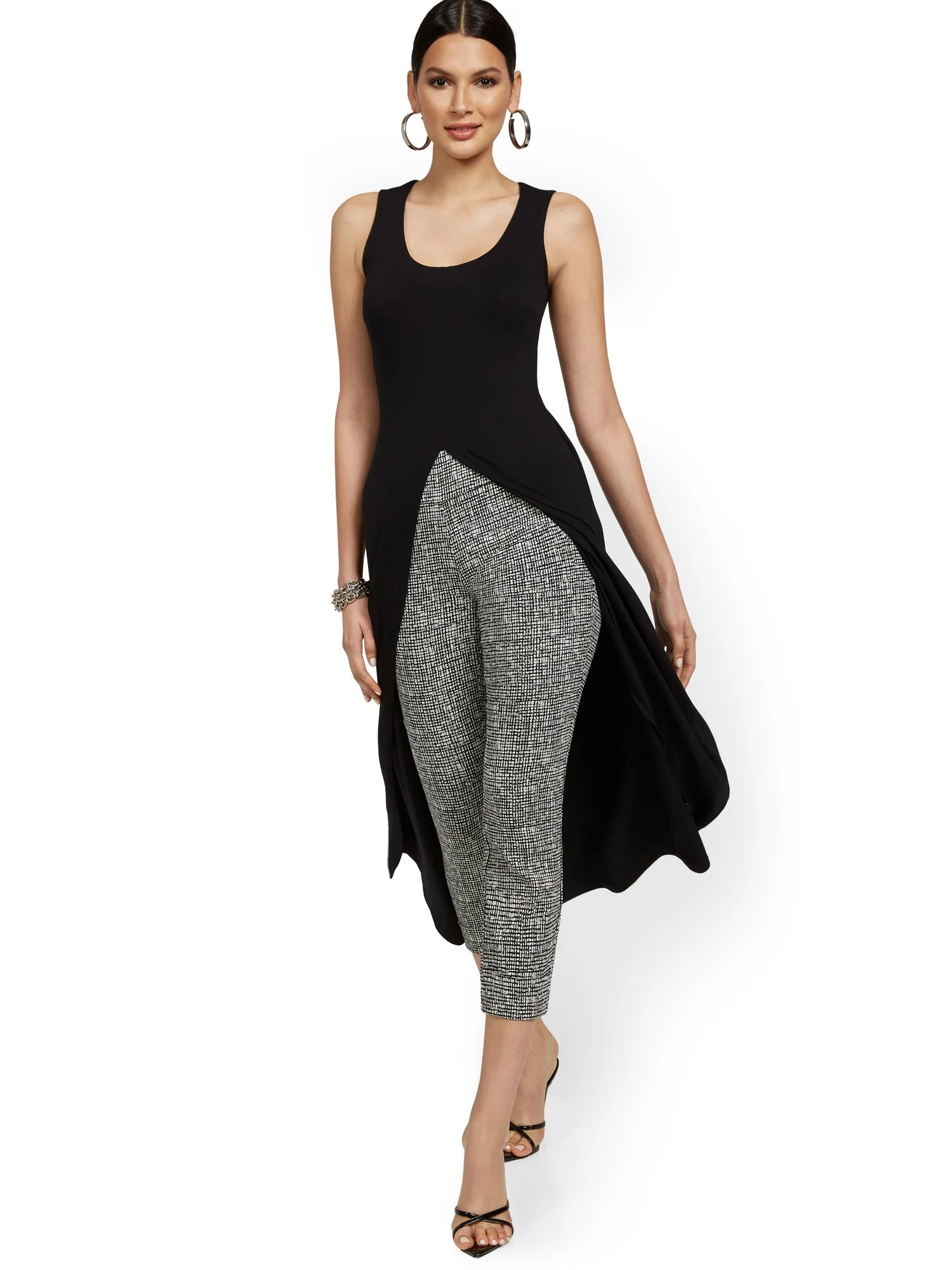 Whitney High-Waisted Pull-On Slim-Leg Capri Pant - Crosshatch - Image 4