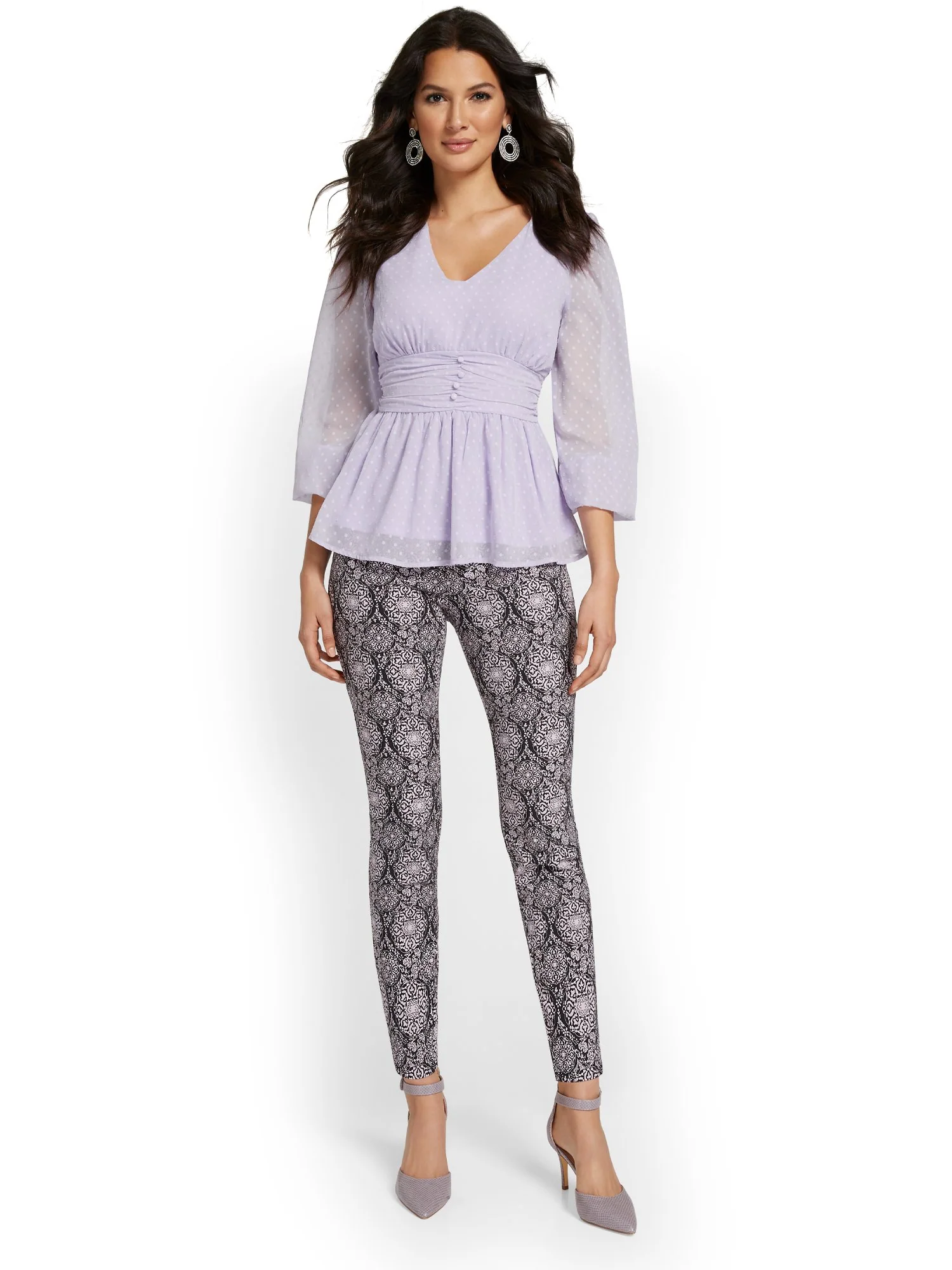 Whitney High-Waisted Pull-On Slim-Leg Pant - Brocade - Image 4