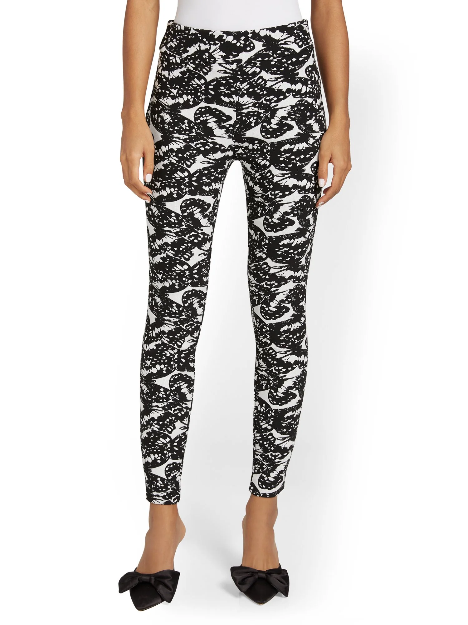 Whitney High-Waisted Pull-On Slim-Leg Pant - Butterfly-Print - Image 5