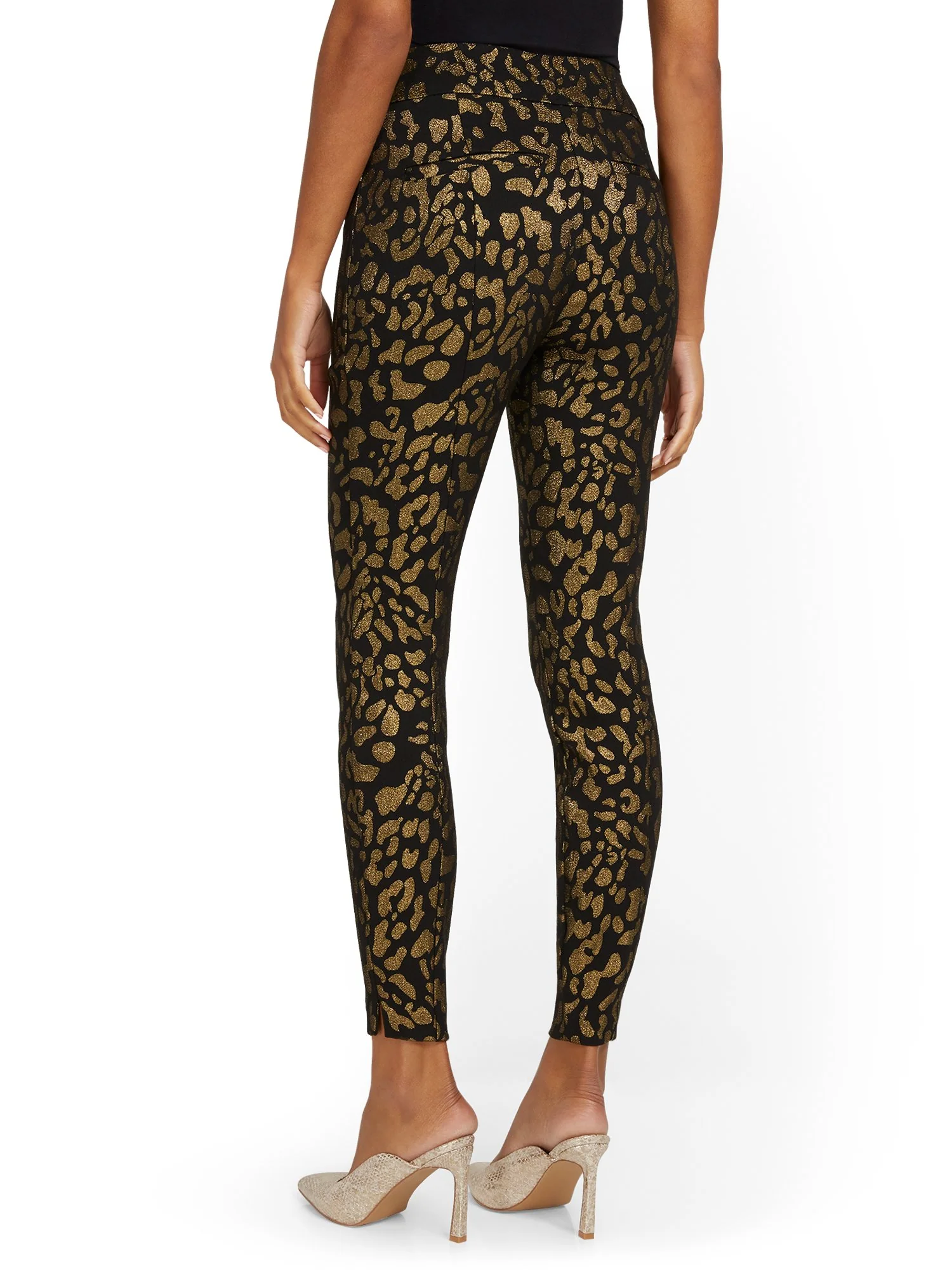 Whitney High-Waisted Pull-On Slim-Leg Pant - Leopard-Print - Image 3