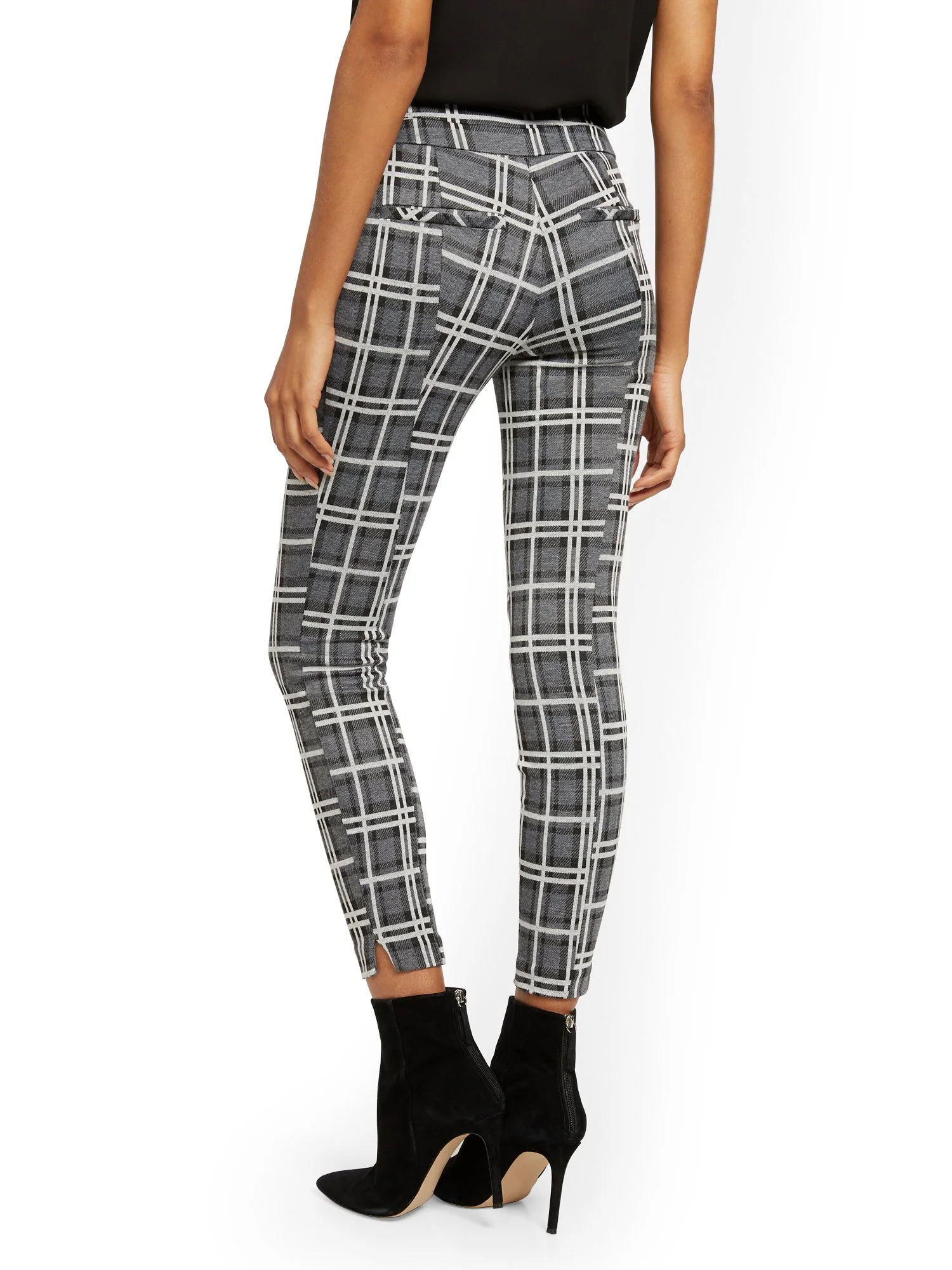Whitney High-Waisted Pull-On Slim-Leg Pant - Plaid - 7th Avenue - Image 3