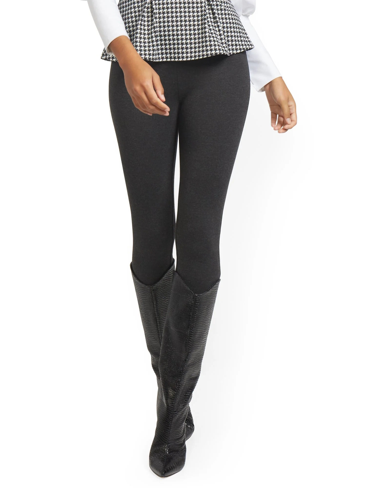 Whitney High-Waisted Pull-On Slim-Leg Pant - Ponte - 7th Avenue