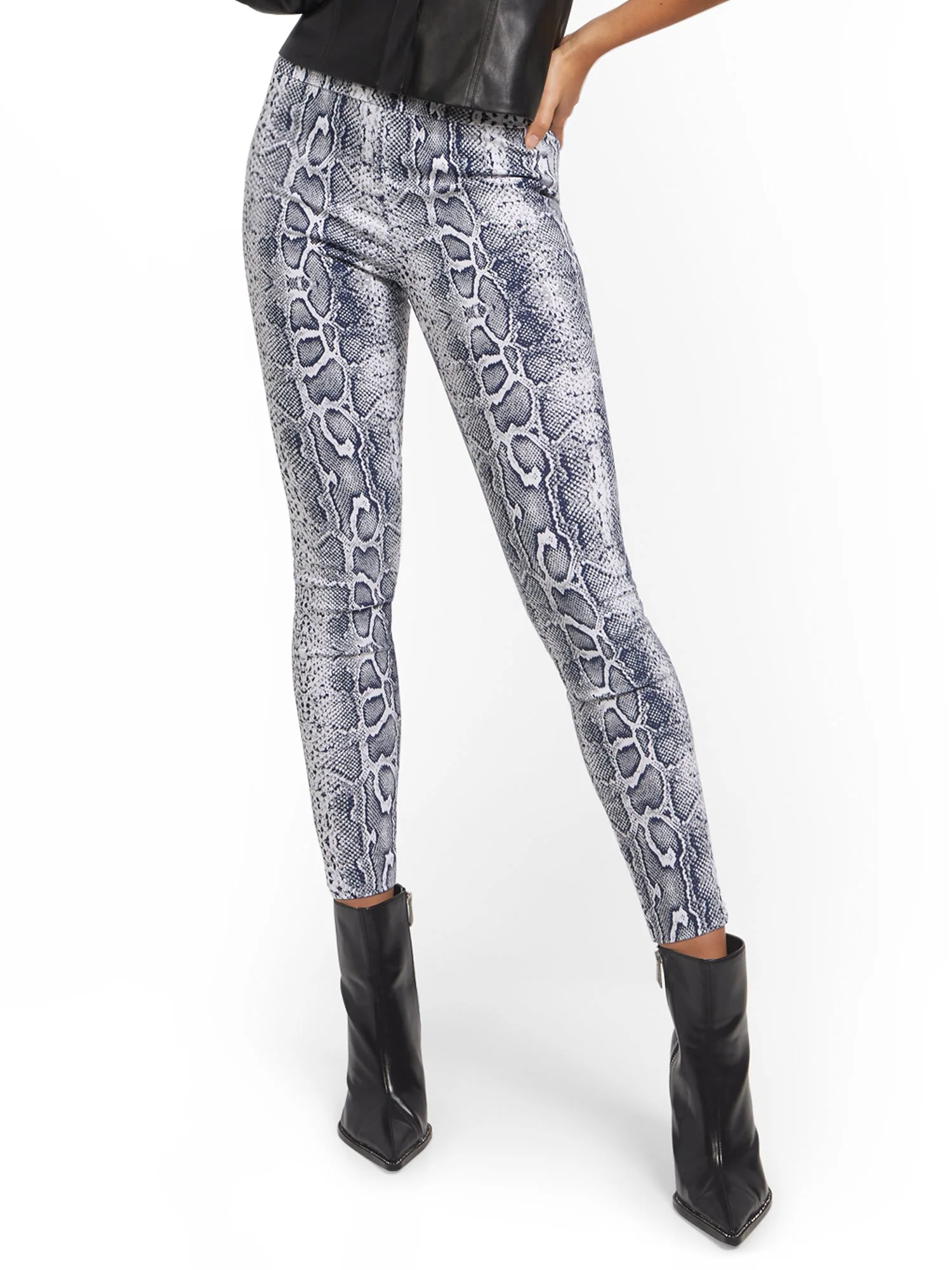 Whitney High-Waisted Pull-On Slim-Leg Pant - Snakeskin - Image 2