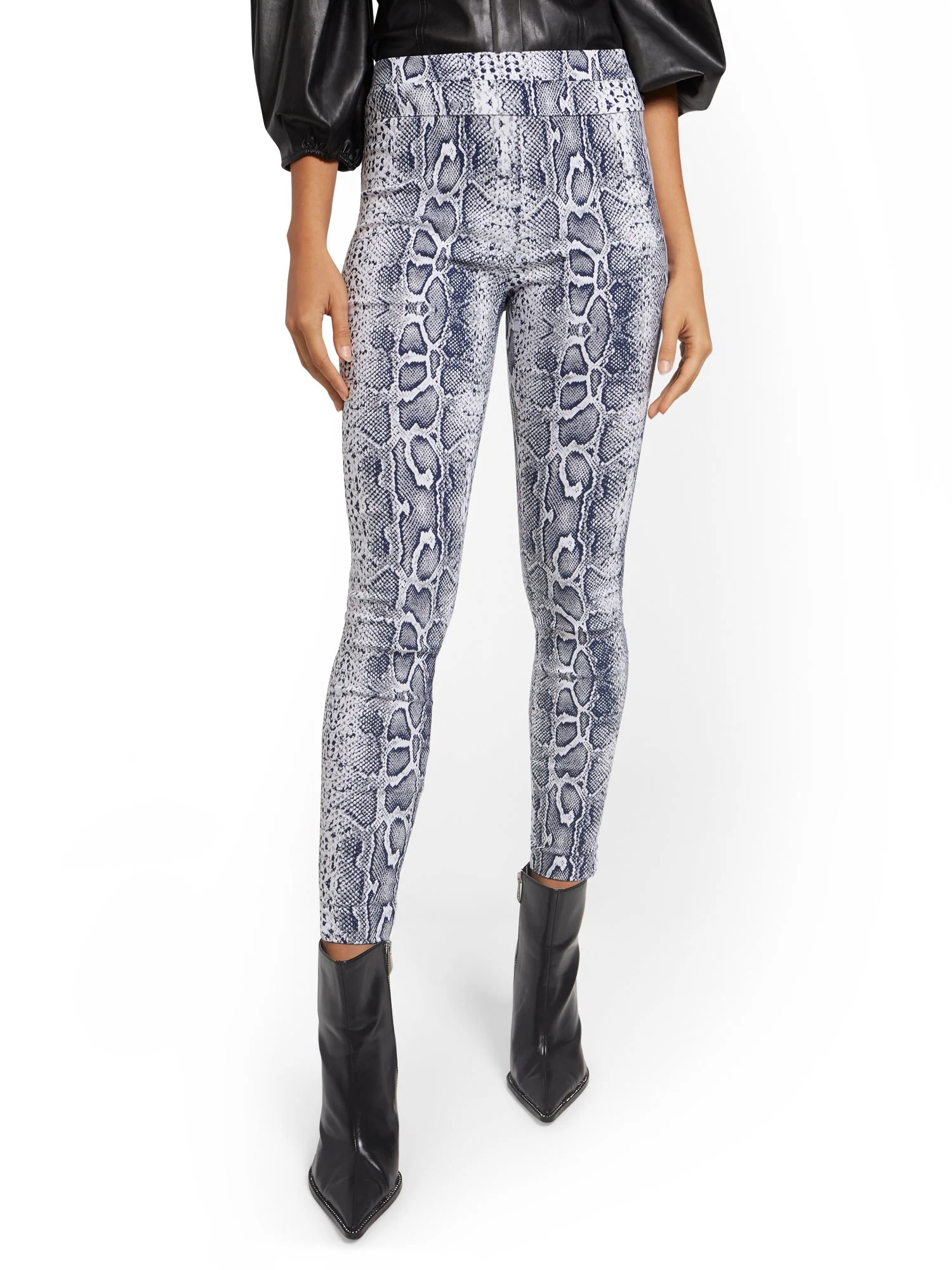 Whitney High-Waisted Pull-On Slim-Leg Pant - Snakeskin - Image 5