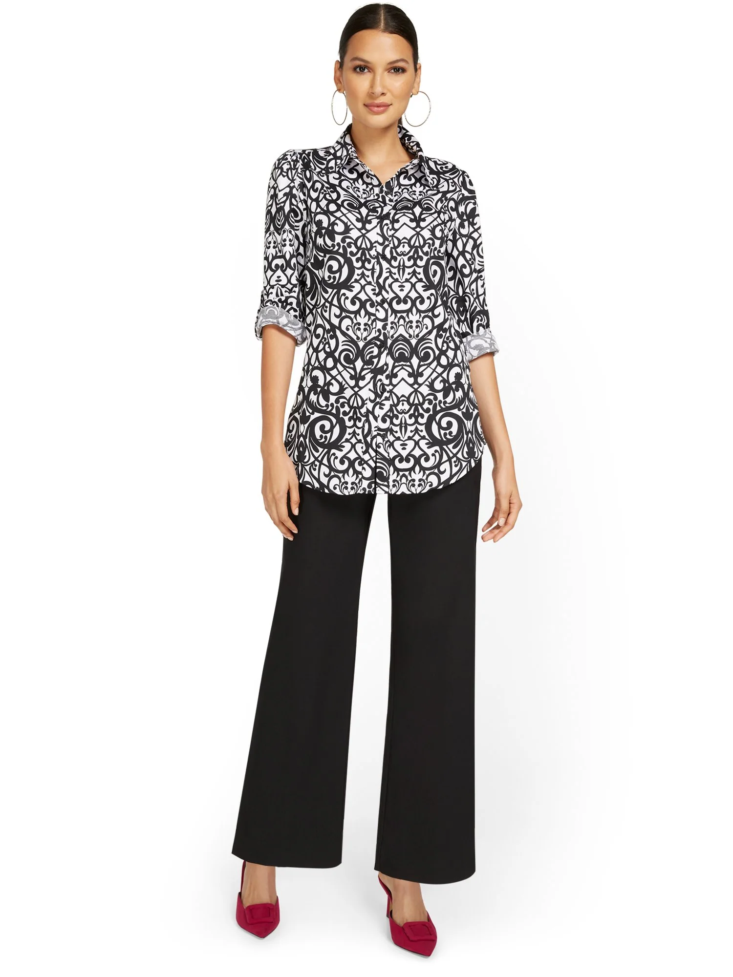 Whitney High-Waisted Pull-On Wide-Leg Pant - Image 4