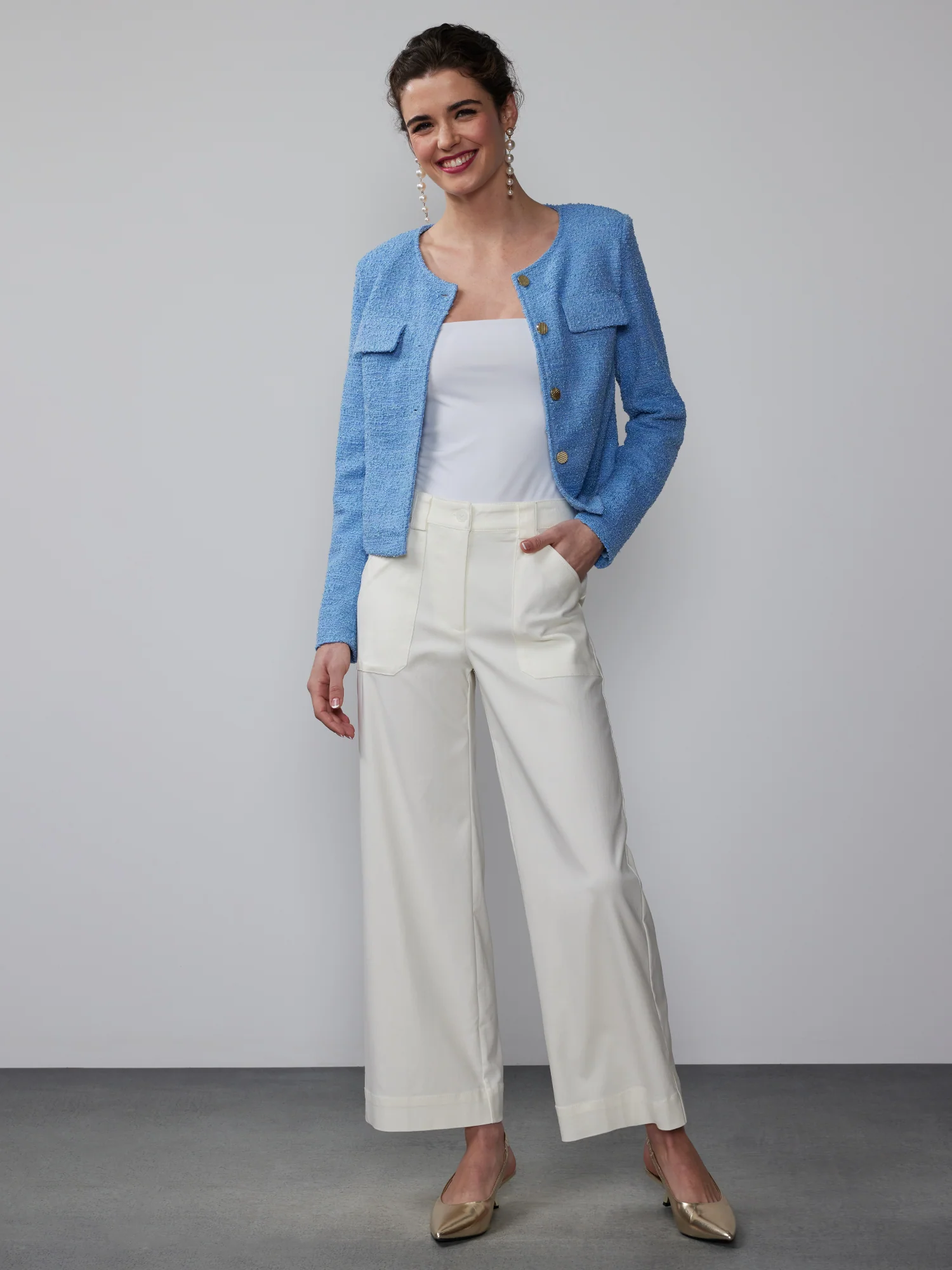 Petite Wide Leg Ankle Pant