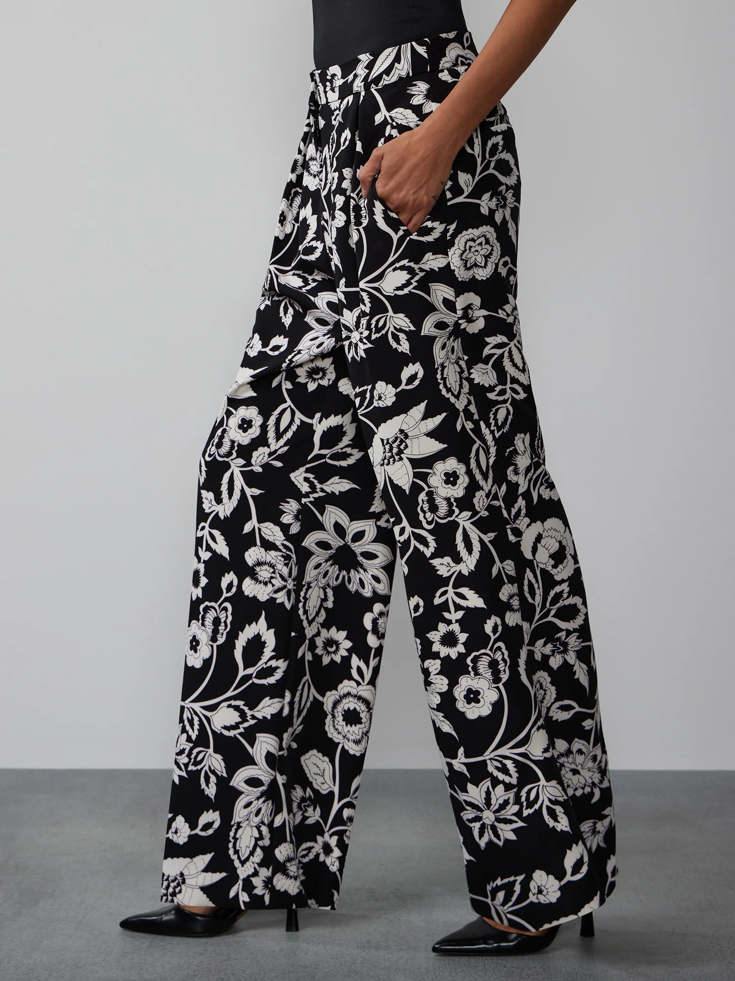 Wide Leg Floral Pant - Image 2