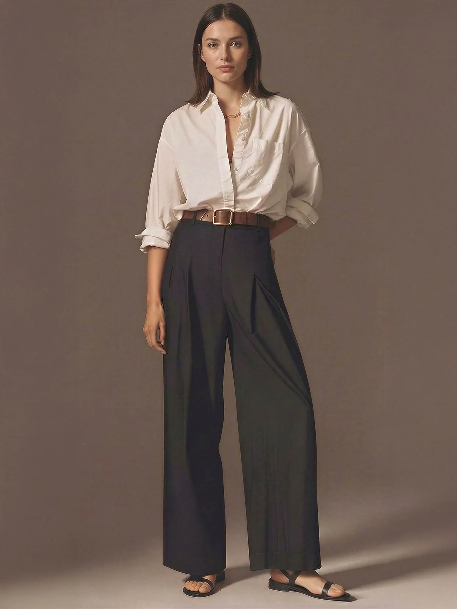 Wide Leg Pleated Pants