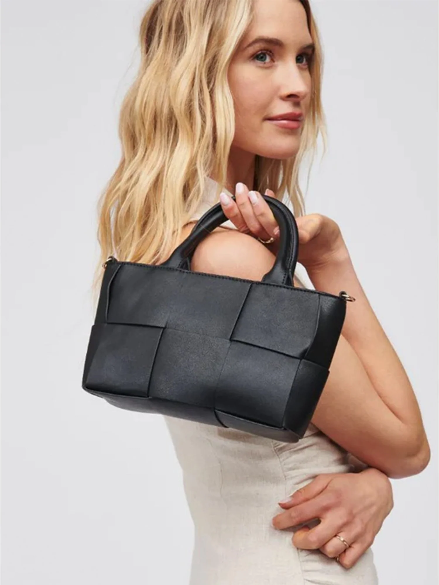 Urban Expressions Wide Woven Top-Handle Bag - Brands We Love - Image 2
