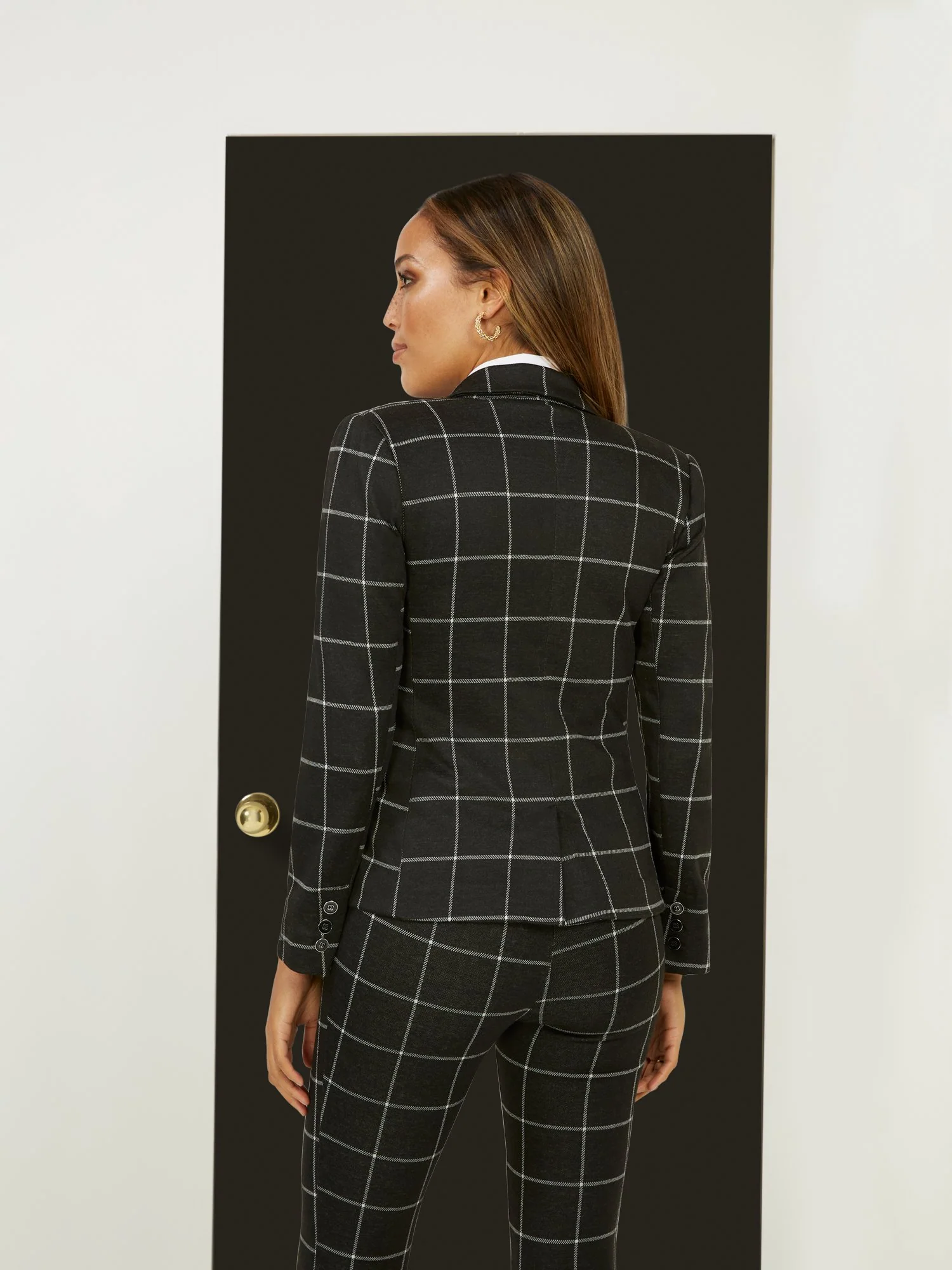 Windowpane Ponte Jacket - Superflex - Image 3