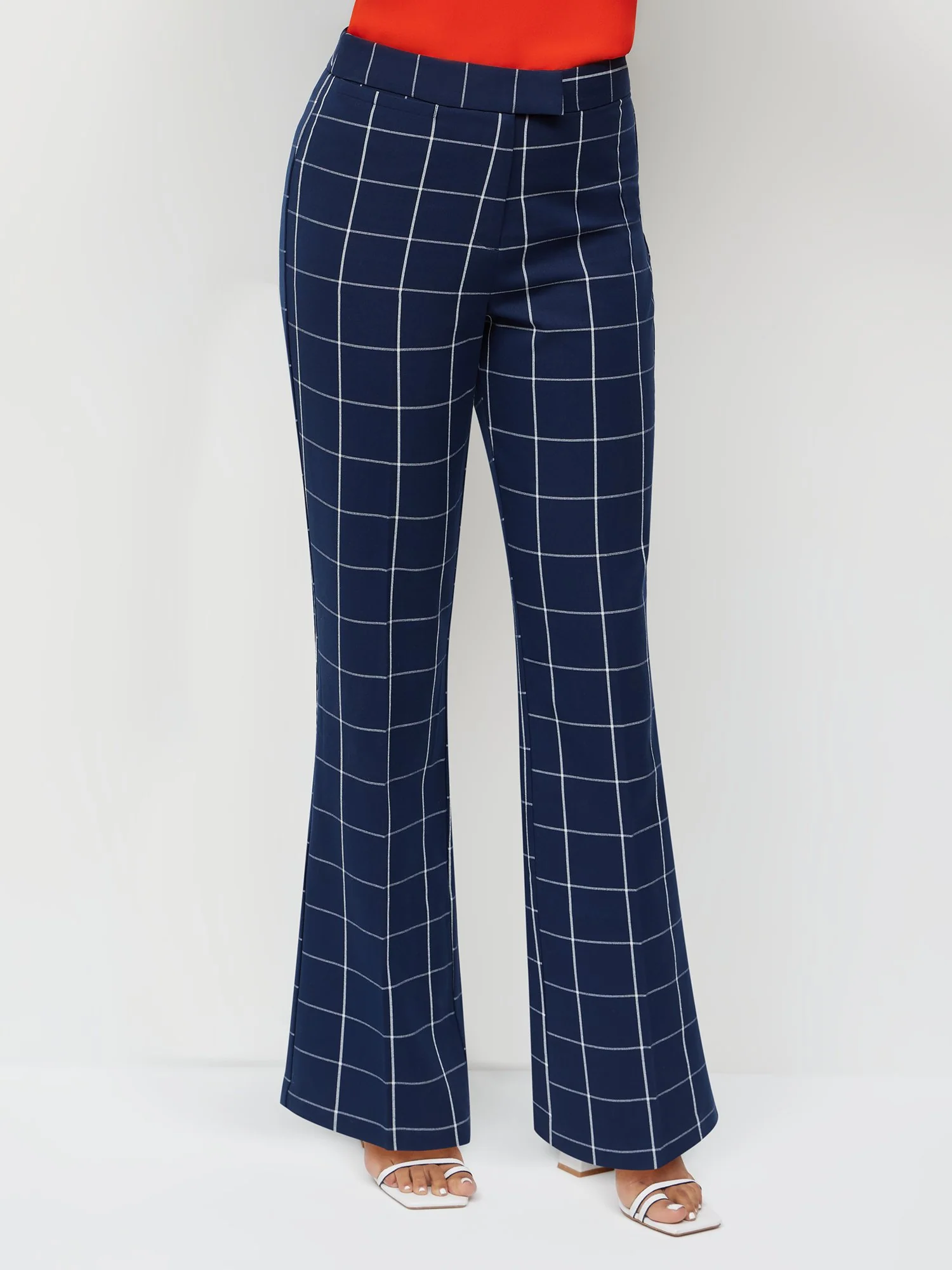 Windowpane-Print Straight-Leg Pant - Image 3