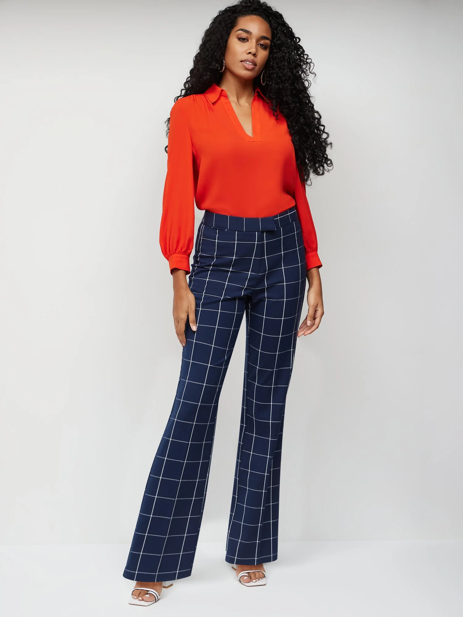 Windowpane-Print Straight-Leg Pant - Image 4